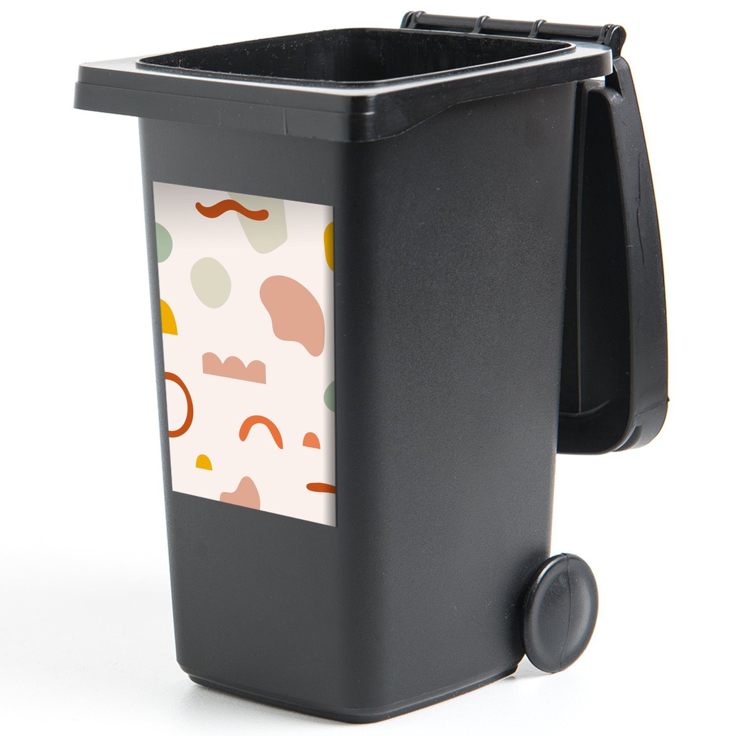 Muster Farben Sticker, Wandsticker St), Mülleimer-aufkleber, - Abfalbehälter - MuchoWow (1 Container, Sommer Mülltonne,