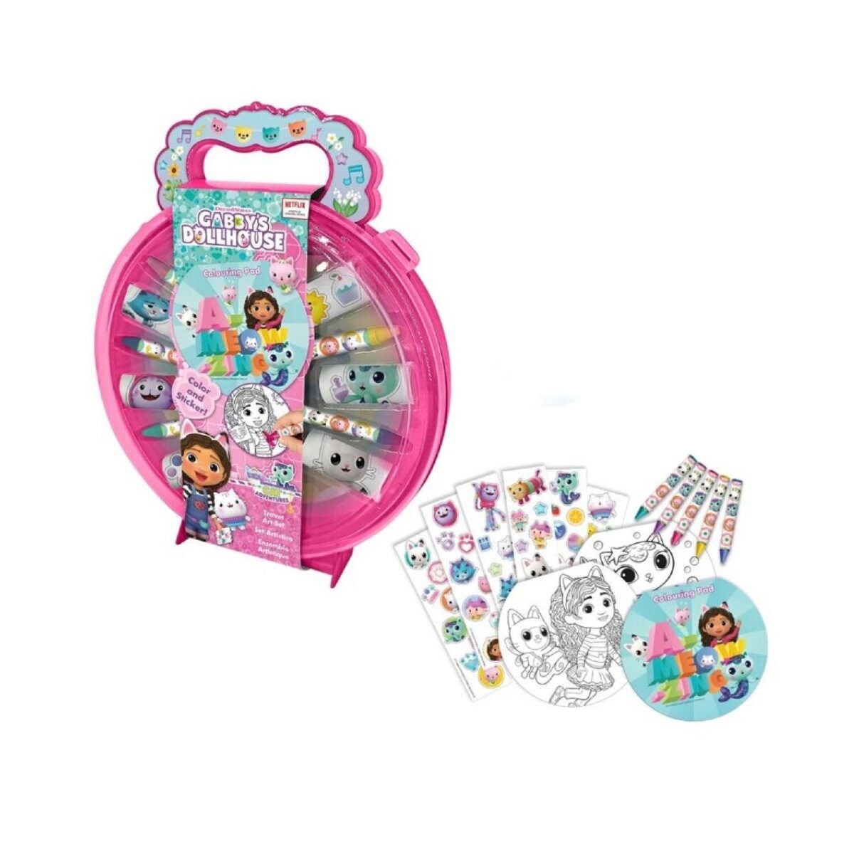 Gabby's Dollhouse Kreativset Gabby's Dollhouse Malset Zeichenbox mit Zubehör für Kinder