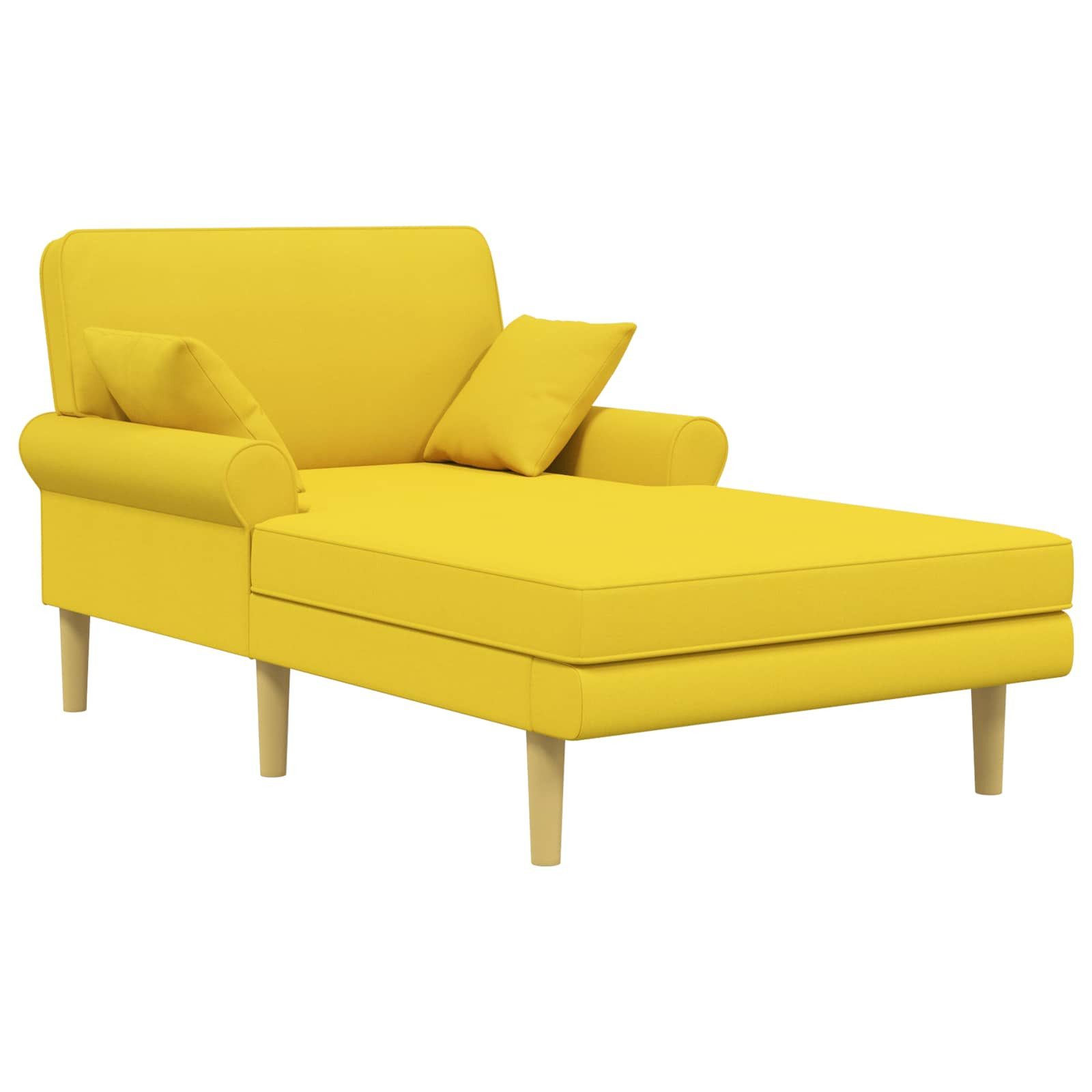 vidaXL Chaiselongue Chaiselongue Helles Gelb Stoff, 1 Teile