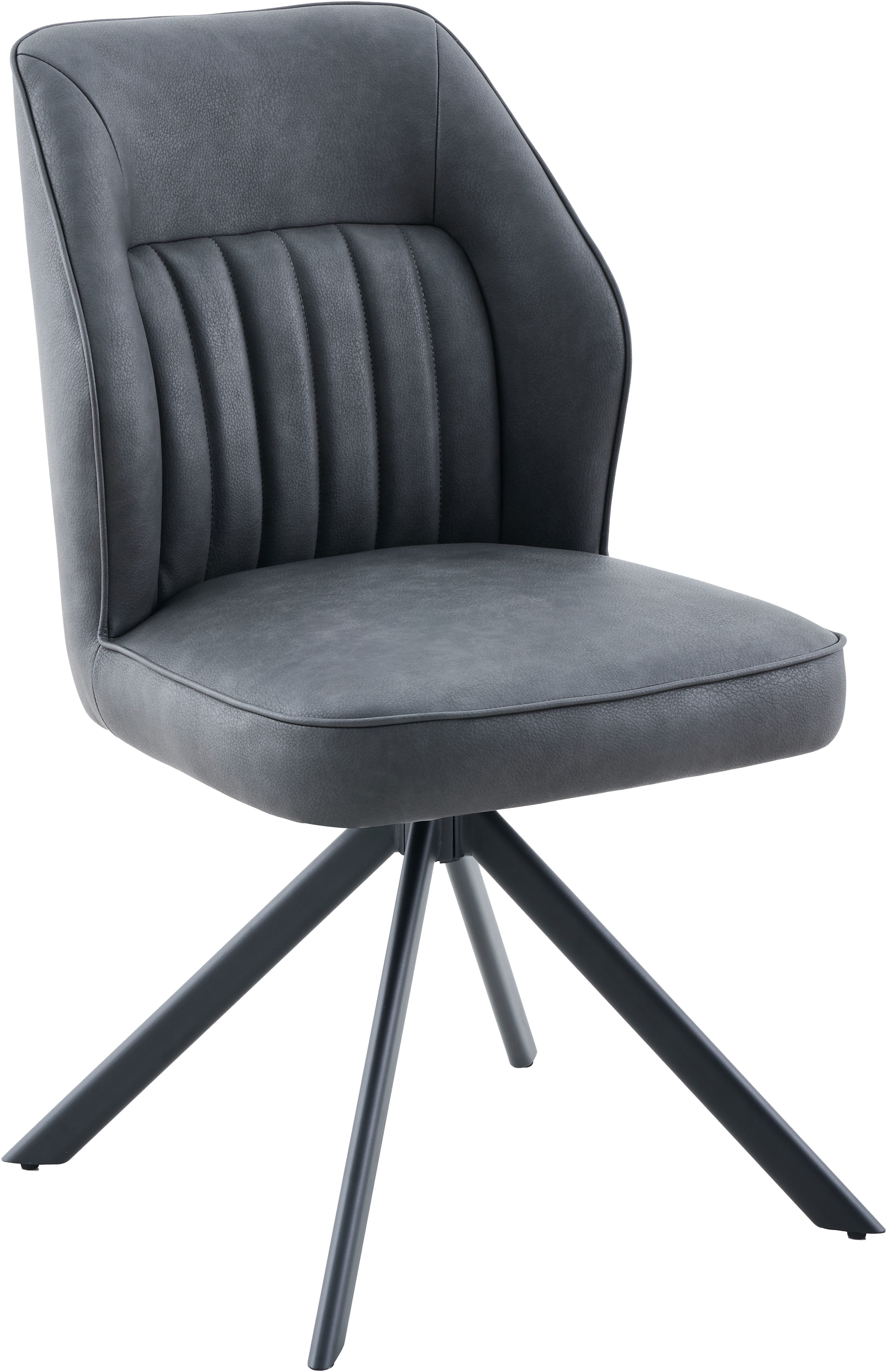 HELA 4-Fußstuhl PRIZZI (Set, 1 St), 4-Fuß, 360° drehbar, Gestell oval, gepolstert, Lederoptik