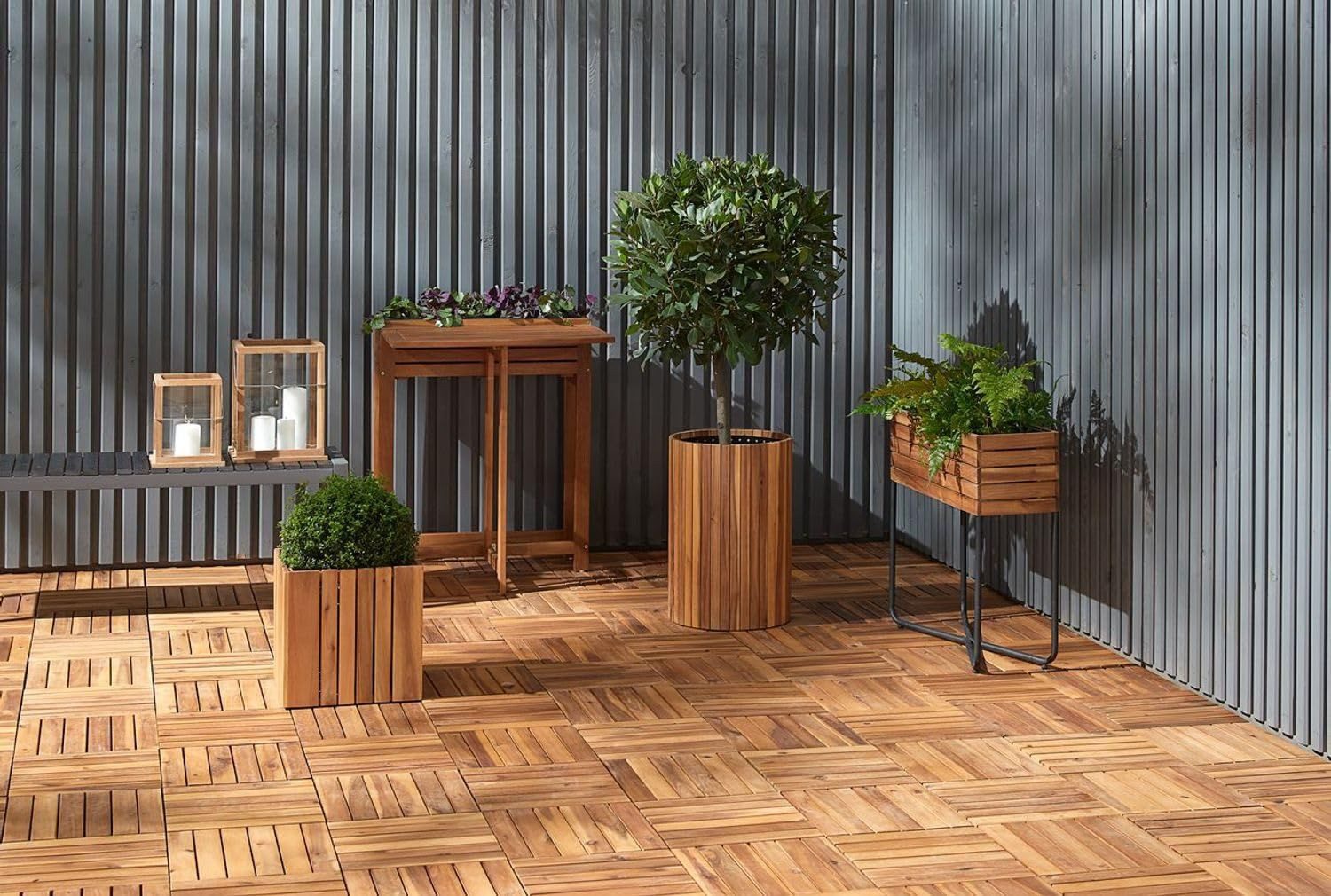 BURI Holzfliesen 3m² Holzfliesen Terrassenfliesen Holz günstig online kaufen