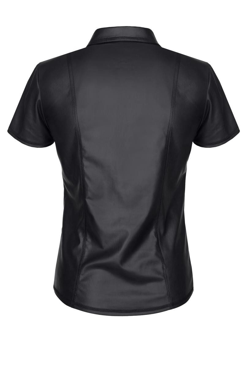 Regnes Fetish Planet T-Shirt Herren T-Shirt schwarzes Wetlook Poloshirt mit Stehkragen und schwarze