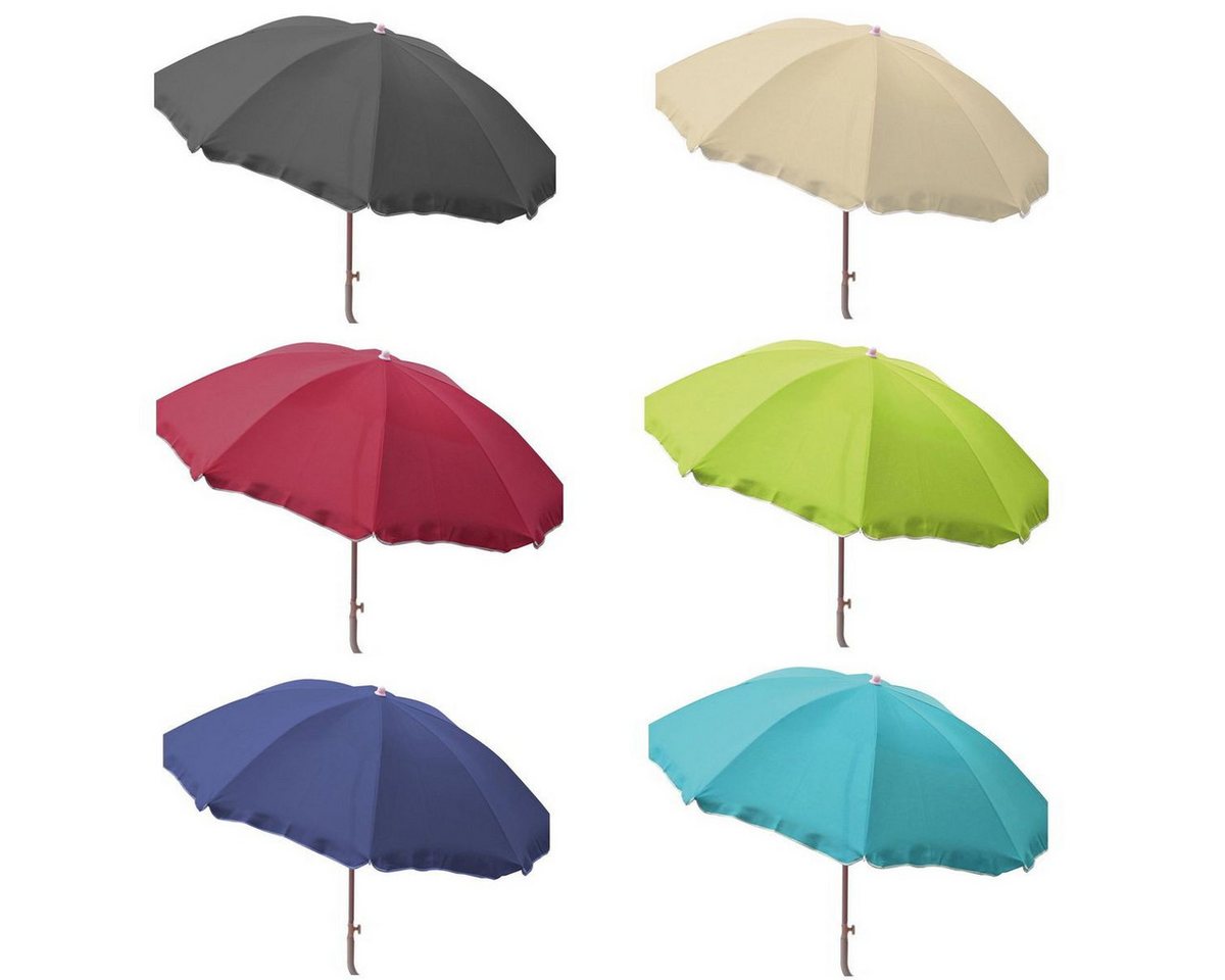 Thumbnail - Marabellas Shop Sonnenschirm Strandschirm knickbar ca. 180 cm aus Polyester mit UV-Schutz und Mast, höhenverstellbar