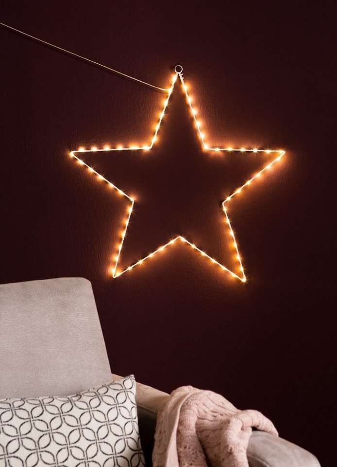 AM Design LED Stern, LED fest integriert, Weihnachtsstern aus Draht, mit Öse  zum Aufhängen,Weihnachtsdeko aussen