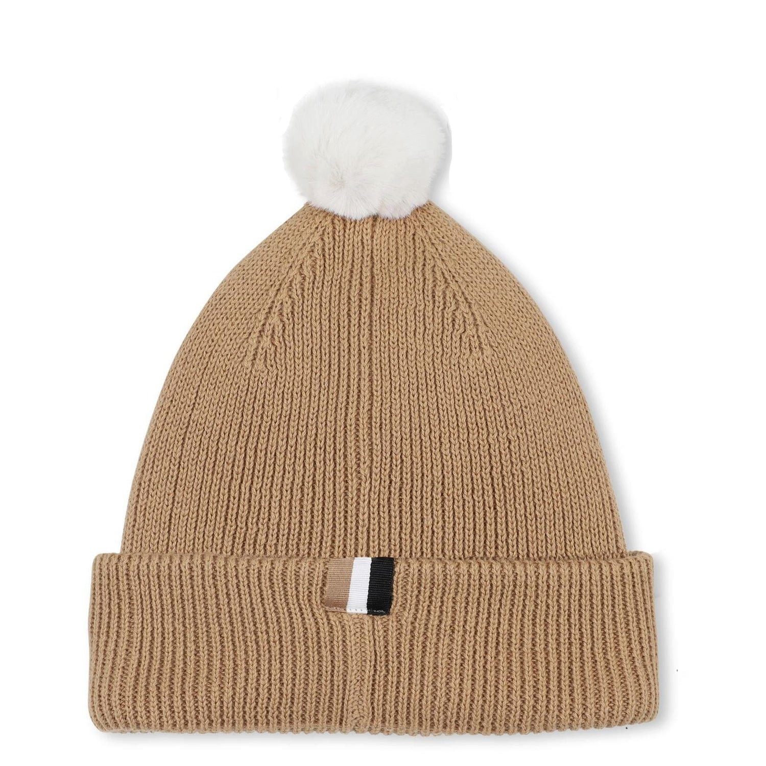 Boss Kidswear Strickmütze BOSS Kidswear Strickmütze mit Bommel – „Plätzchen“