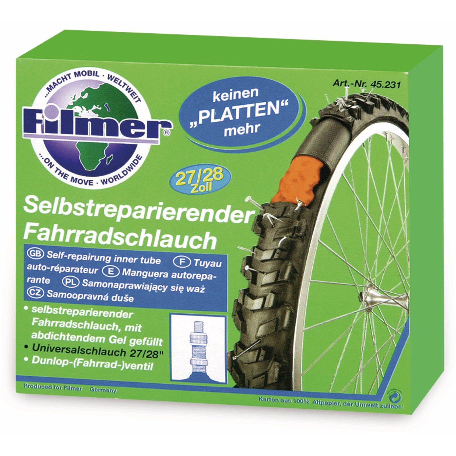 Filmer Fahrradschlauch FILMER Selbstreparierender Fahrradschlauch (27"/28)