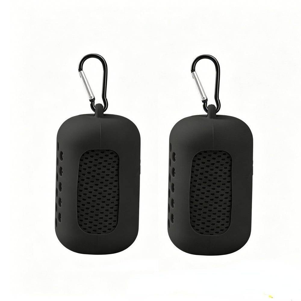 Blusmart Sporthandtuch Leichtes, schnelltrocknendes Kühlhandtuch, (mit Silikonhülle und Karabinerhaken, 2-St), Mikrofaser Handtuch, Für Sport, Wandern, Strand und Outdoor
