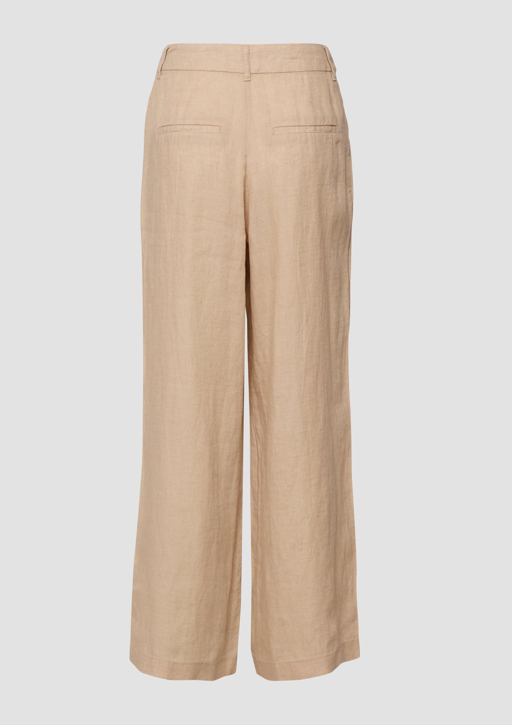 s.Oliver Chinos Hose Hose / Extra Wide Leg / High Rise aus Leinen