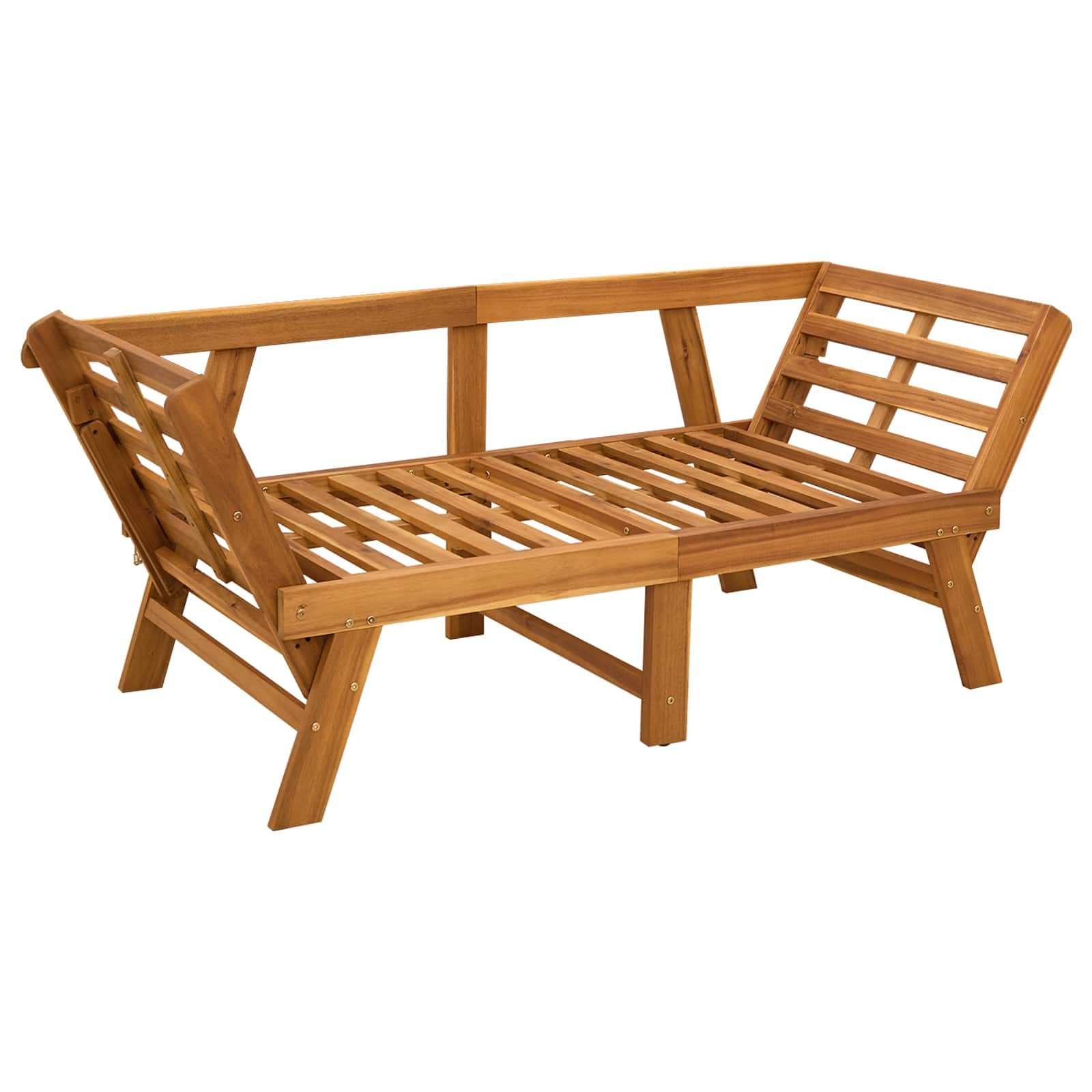 vidaXL Gartenbank 3-in-1 Gartenbank mit Kissen Massives nholz Natur (1-St)