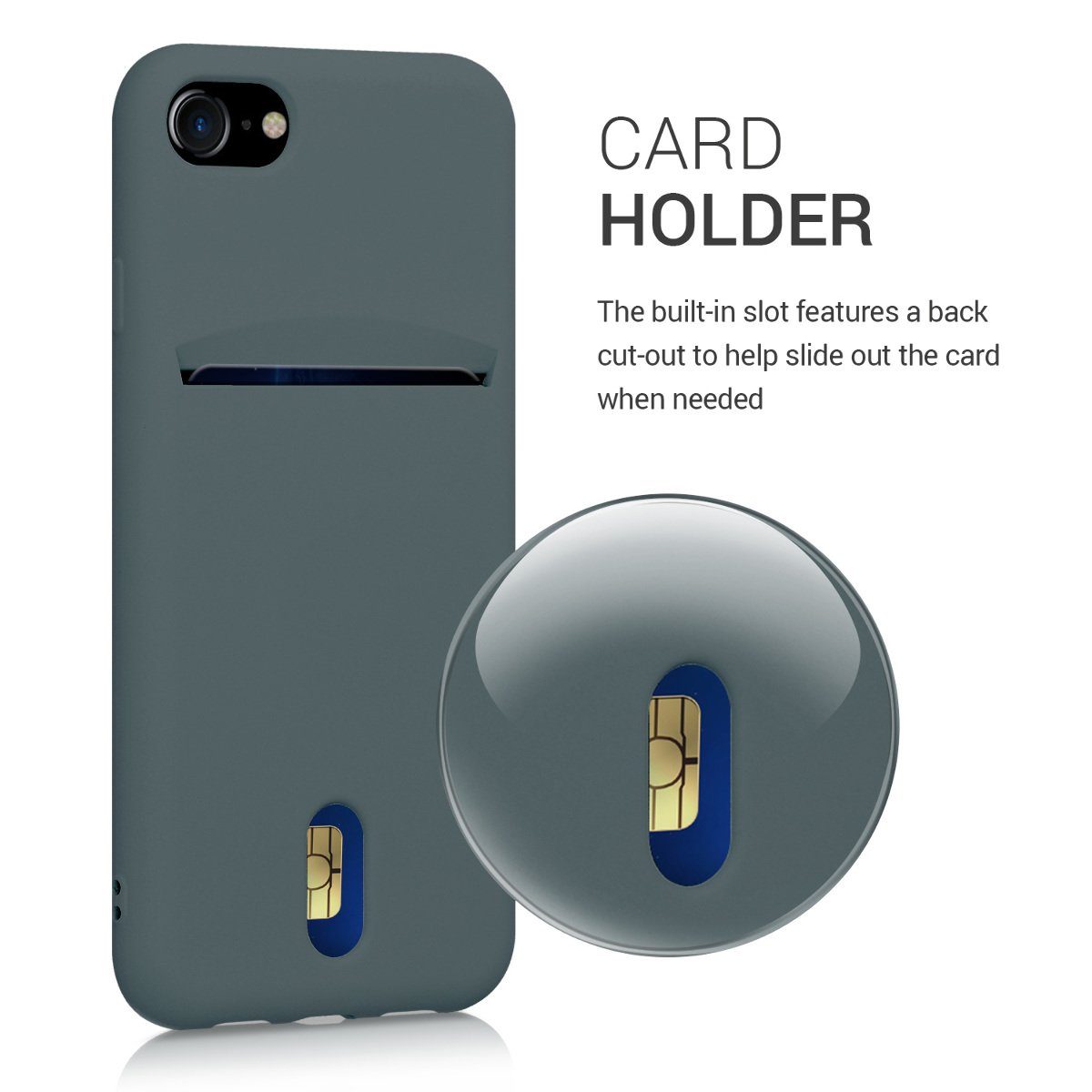 kwmobile Handyhülle Hülle für Apple iPhone SE / 8 / 7, Handy Schutzhülle Cover Case mit Kartenfach