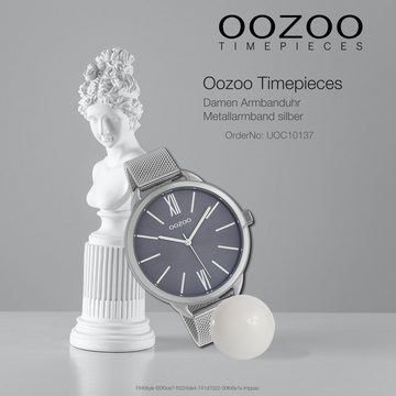 OOZOO Quarzuhr Oozoo Unisex Armbanduhr Timepieces Analog, Damen, Herrenuhr rund, groß (ca. 44mm) Metallarmband, Fashion-Style