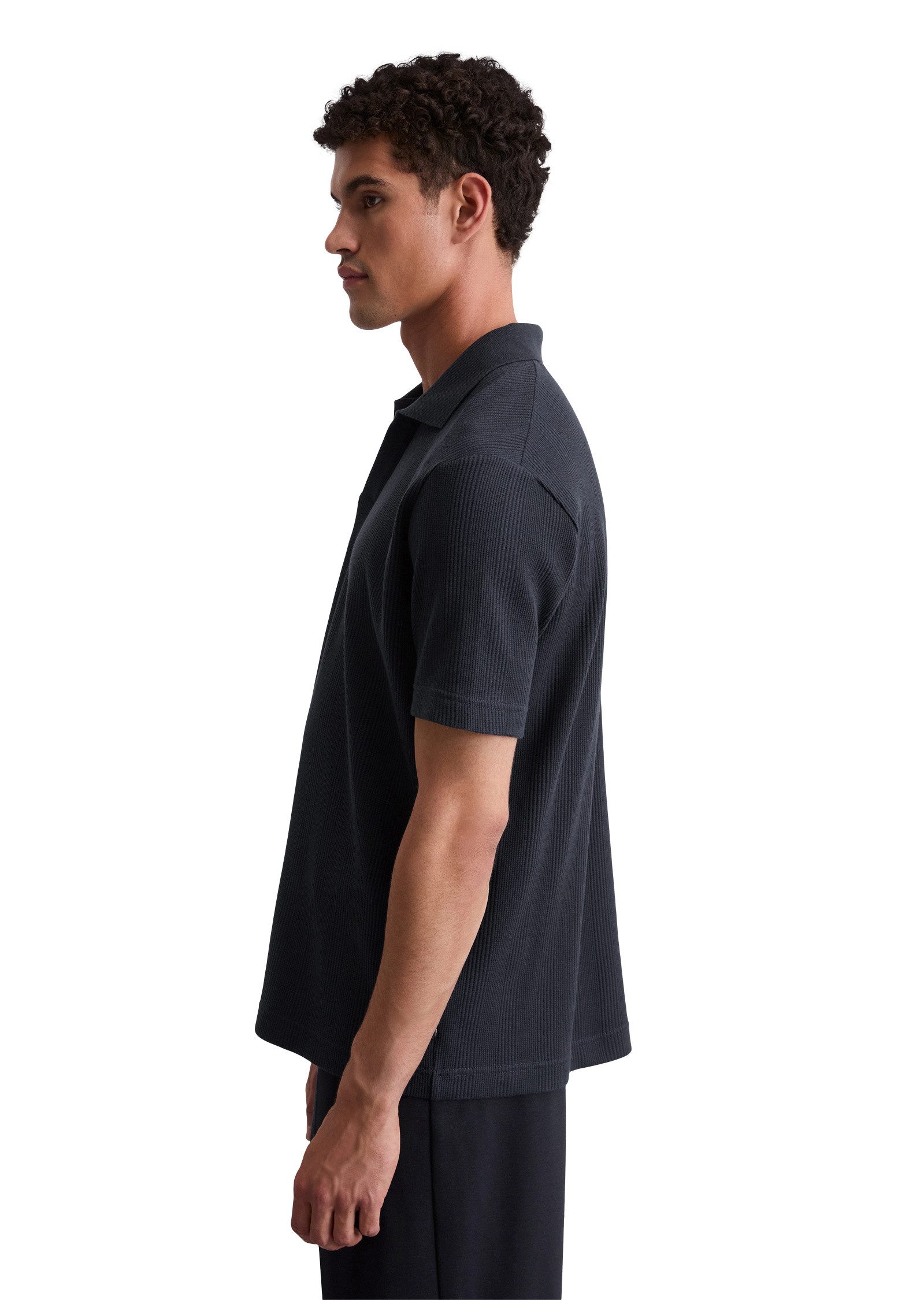 Marc O'Polo Poloshirt mit elastischer Rippstruktur günstig online kaufen