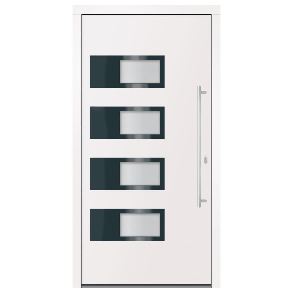 vidaXL Haustür Haustür Weiß 110x210 cm Aluminium und PVC (1-St)