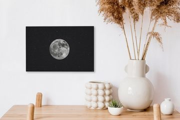 OneMillionCanvasses® Leinwandbild Mond - Sterne - Mondlicht, (1 St), Wandbild Leinwandbilder, Aufhängefertig, Wanddeko, 30x20 cm