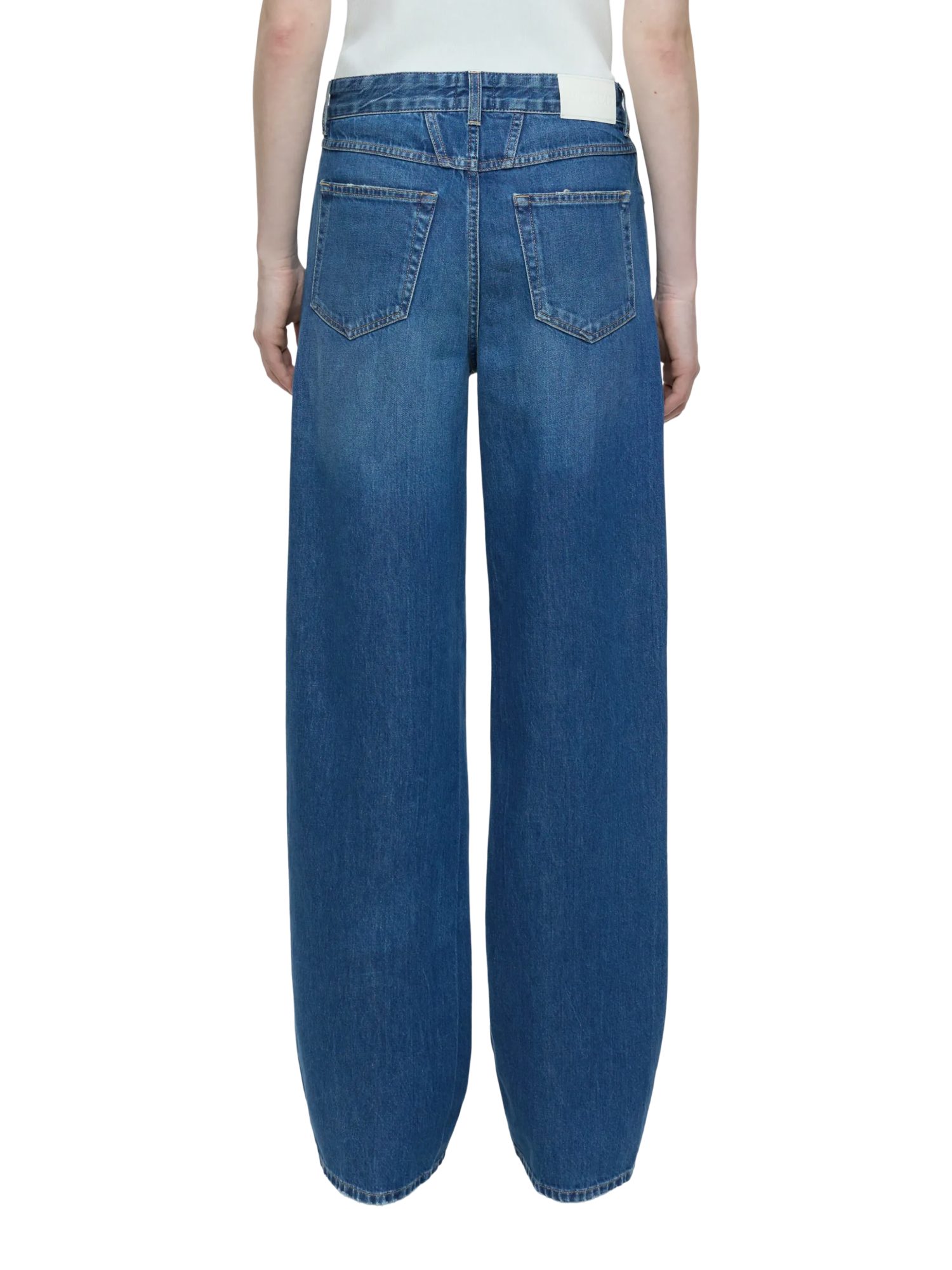 CLOSED Stoffhose blau,Casual,Baumwolle,Unifarben,Wide Leg,Mittel