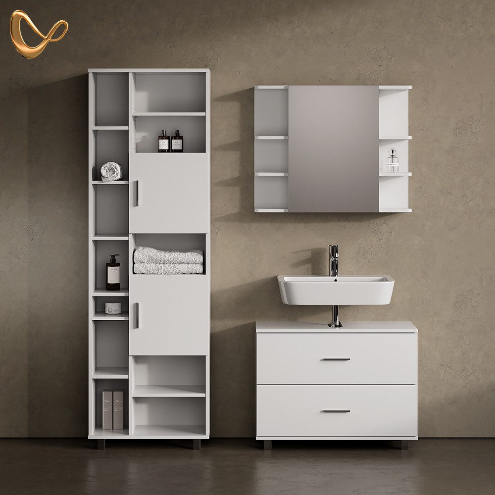 Livinity® Waschbeckenunterschrank Eisak, Weiß, 80 x 60.8 cm günstig online kaufen