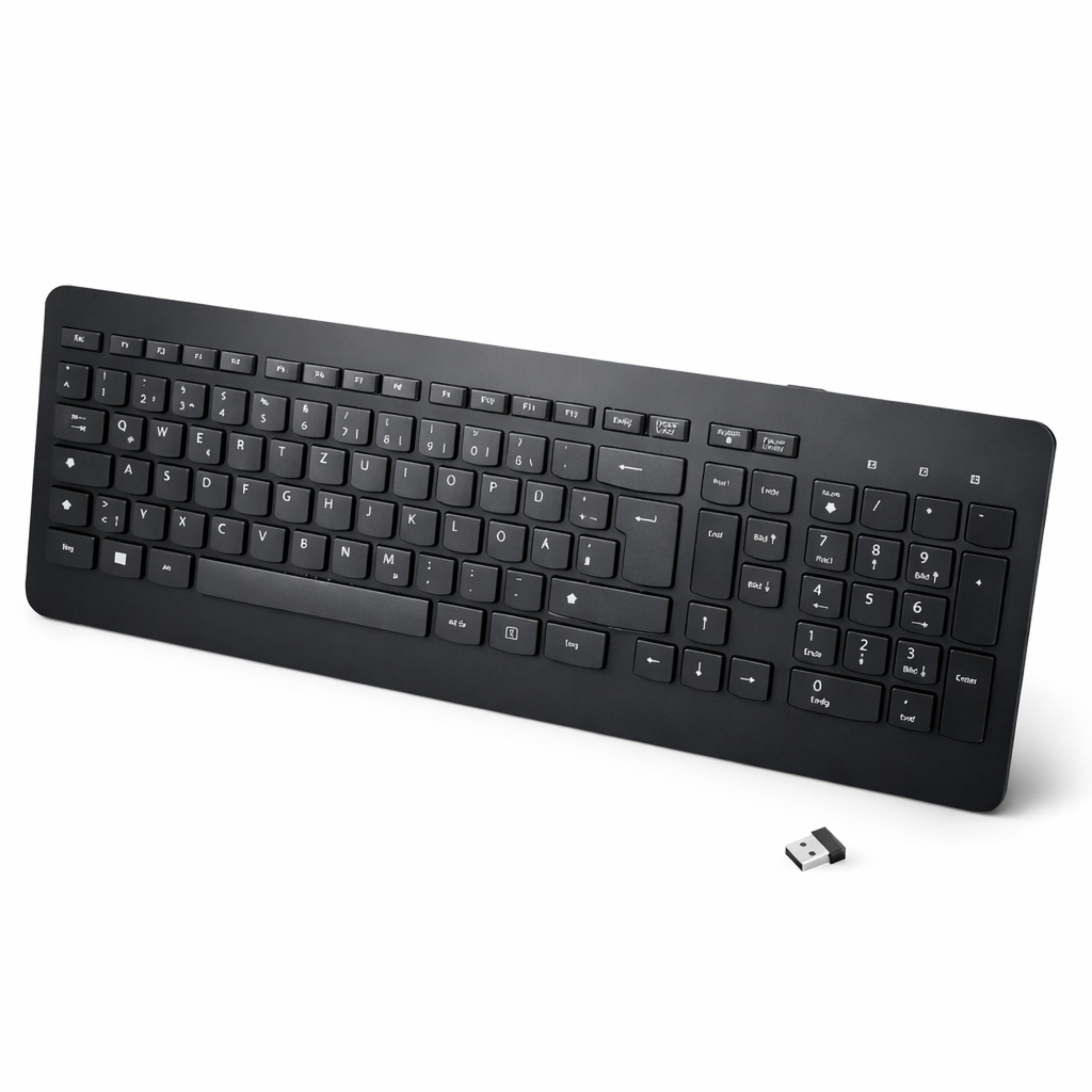 StellarLuma Tastatur Wireless Keyboard Büro Home Office Gaming 2,4 GHz Kabellos Wireless-Tastatur (Leise QWERTZ Funk-Tastatur mit Ziffernblock & USB-Dongle kabellos)