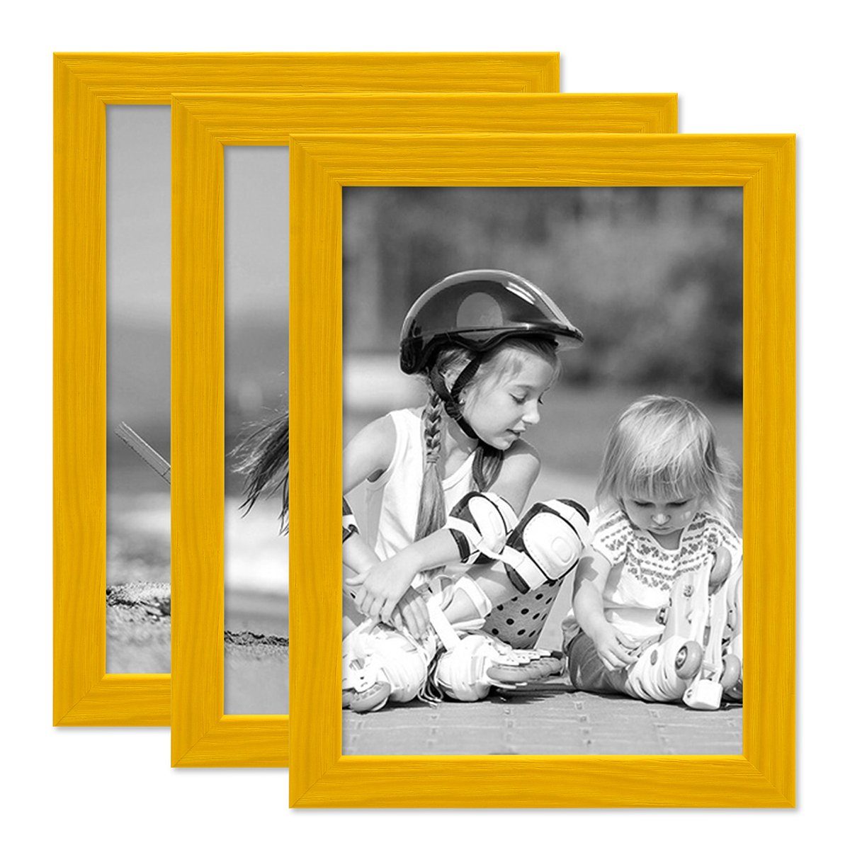 PHOTOLINI Bilderrahmen 3er Set Massivholz-Rahmen - günstig online kaufen