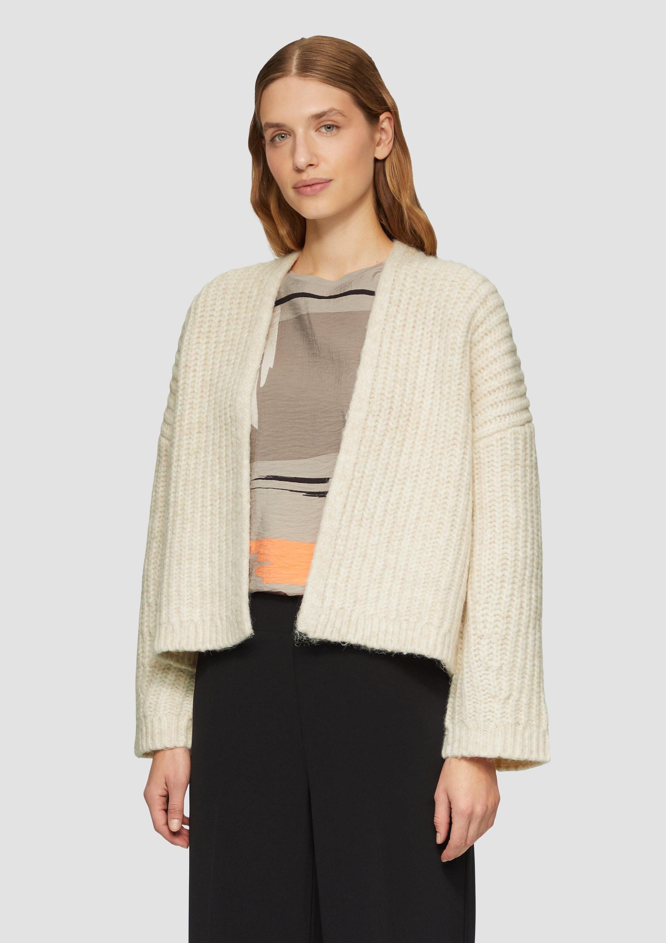 s.Oliver Cardigan Strickjacke Strickjacke mit weiten Ärmeln im Relaxed Fit