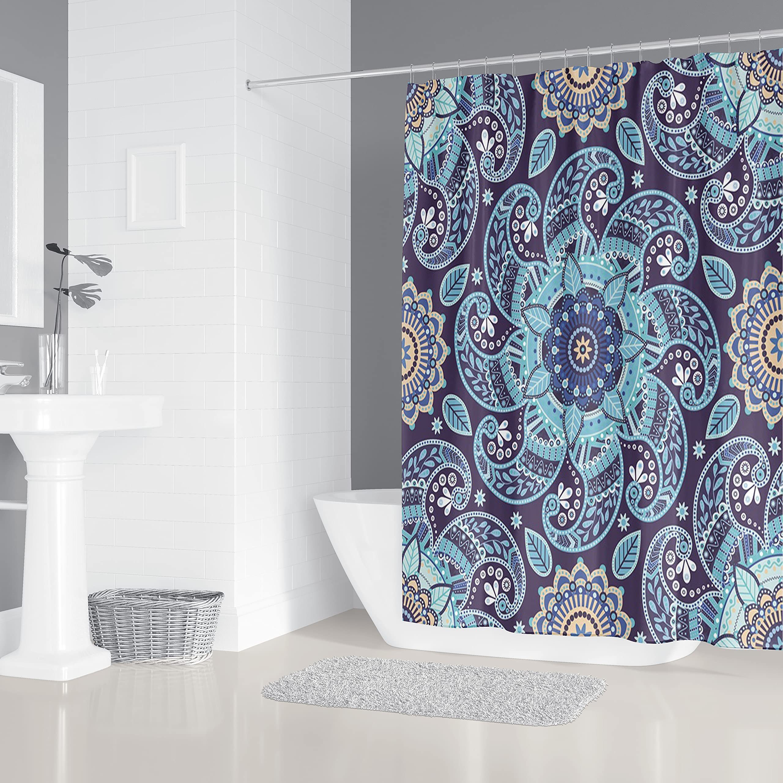 M&W DAS DESIGN Duschvorhang Shower curtains Schimmel Waschbar Bad vorhang 180x200cm