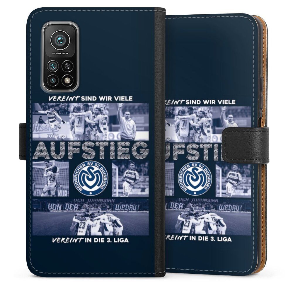 DeinDesign Handyhülle MSV Duisburg Aufstieg Offizielles Lizenzprodukt, Xiaomi Mi 10T Pro 5G Hülle Flip Case Klapphülle Handytasche Leder