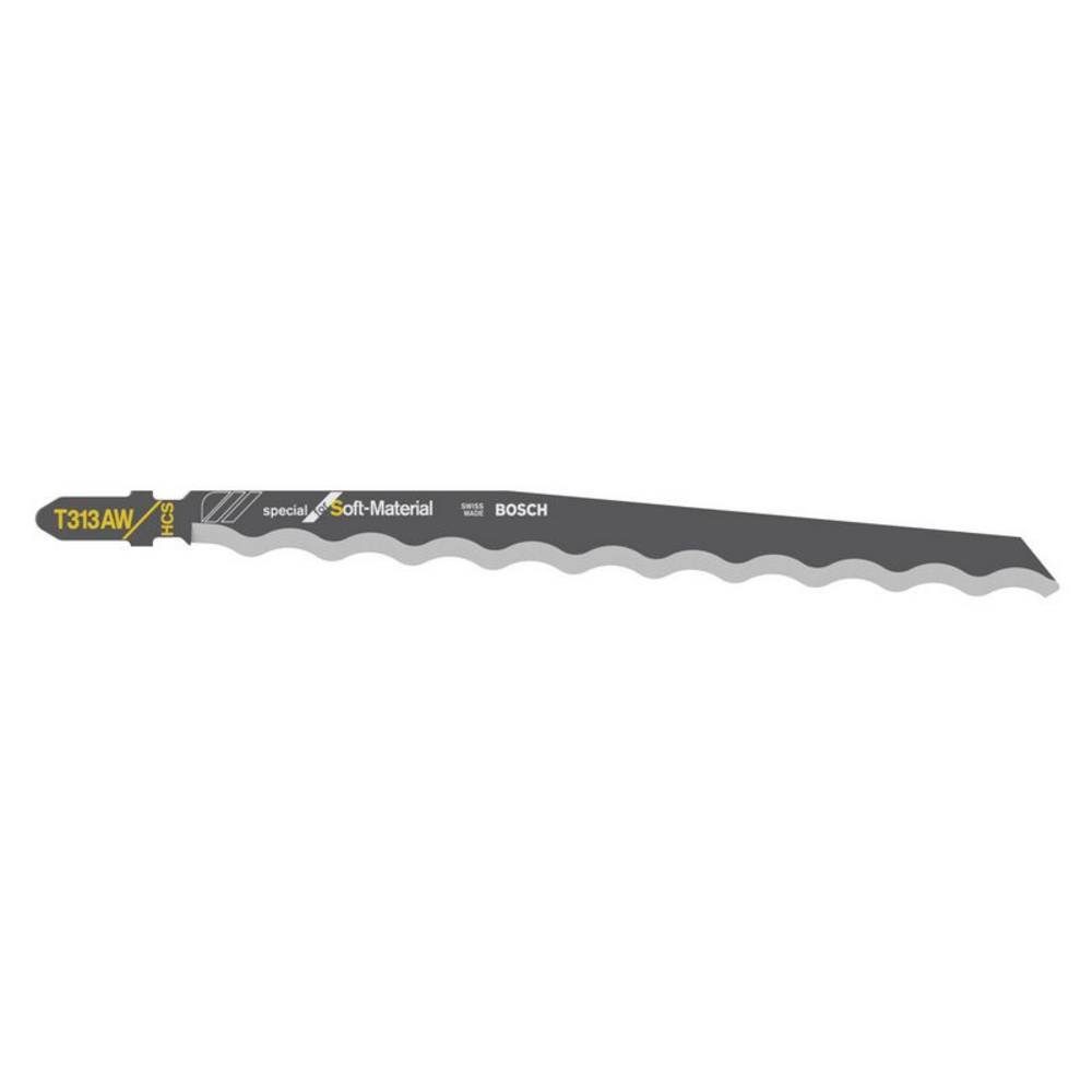 BOSCH Stichsägeblatt Stichsägeblatt T 313 AW Special for Soft Material, 3er-Pack 2608635187