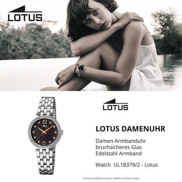 Lotus Quarzuhr Lotus Damen Uhr Fashion L18379/2, (Analoguhr), Damen Armbanduhr rund, Edelstahlarmband silber