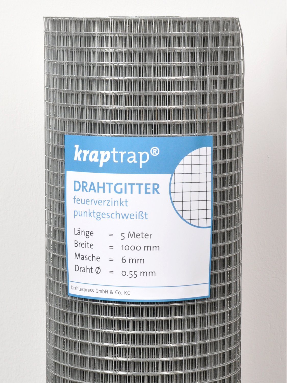 Kraptrap® Voliere engmaschiger Volierendraht 6x6 – Drahtgitter als Hochbeetgitter oder als Schutz vor Wühlmäusen und Spitzmäusen 6x6 Mäusedraht