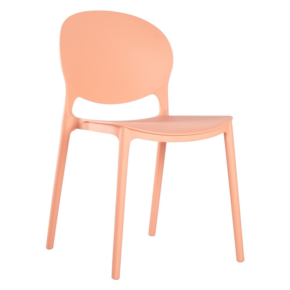 Lüllmann Besucherstuhl Designstuhl aus Polypropylen, Farbe rosé (1, 1 St), Designerstuhl aus Kunststoff, robust, pflegeleicht
