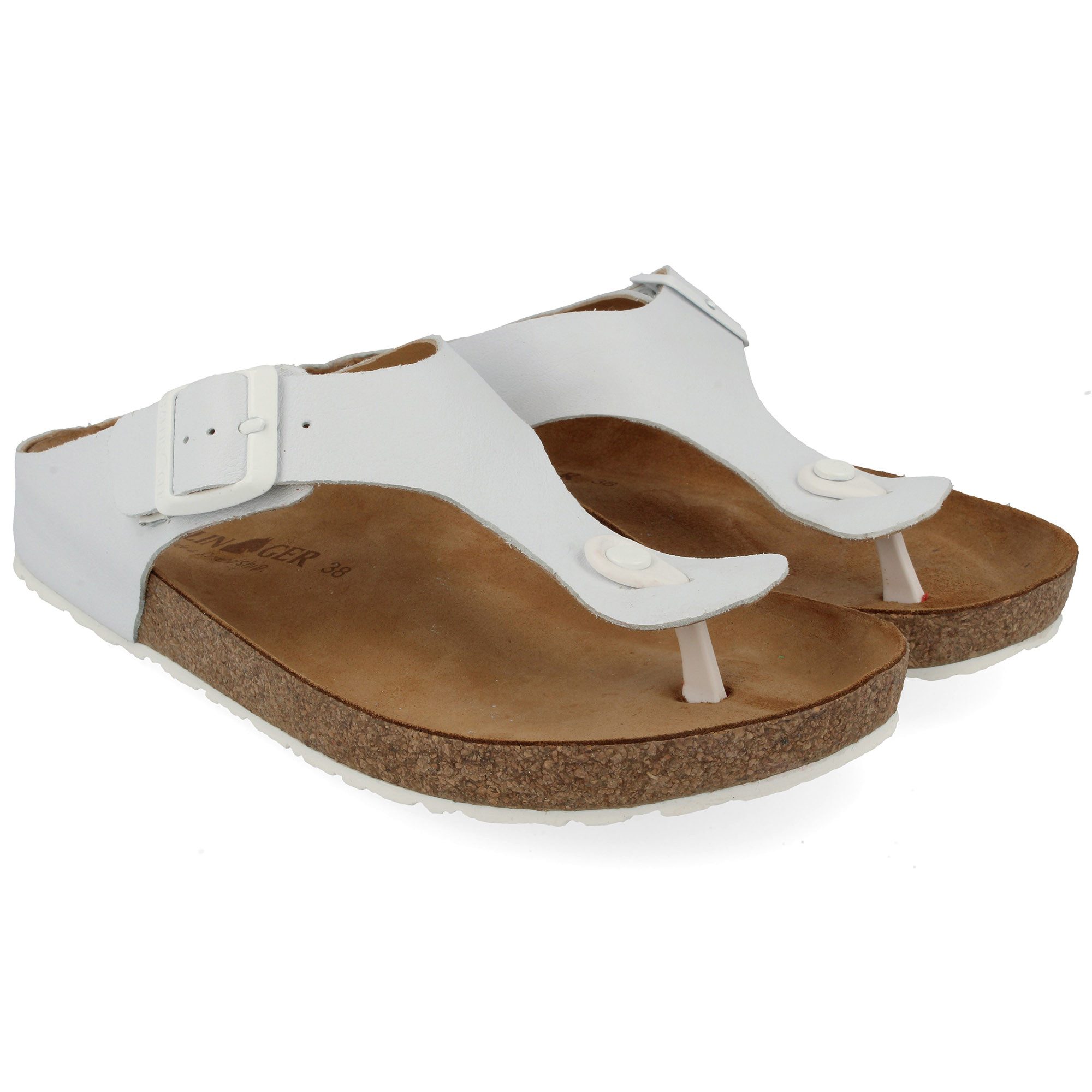 Haflinger Bio Memphis Leder Sandale Zehentrenner Damen Hausschuh