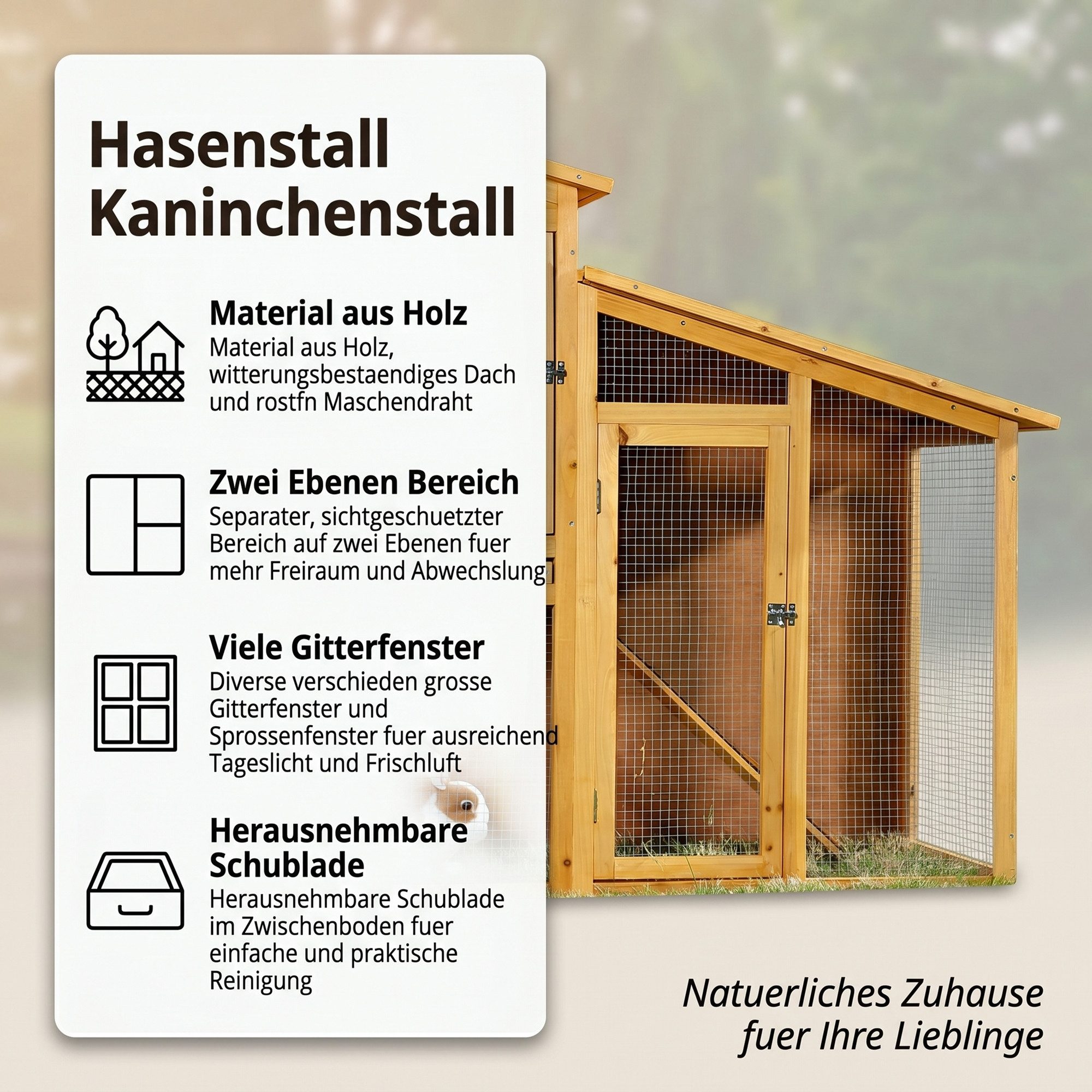 Mucola Kleintierkäfig Hasenstall Kaninchenstall Kaninchen Stall Kleintierstall HasenkäfigXXL