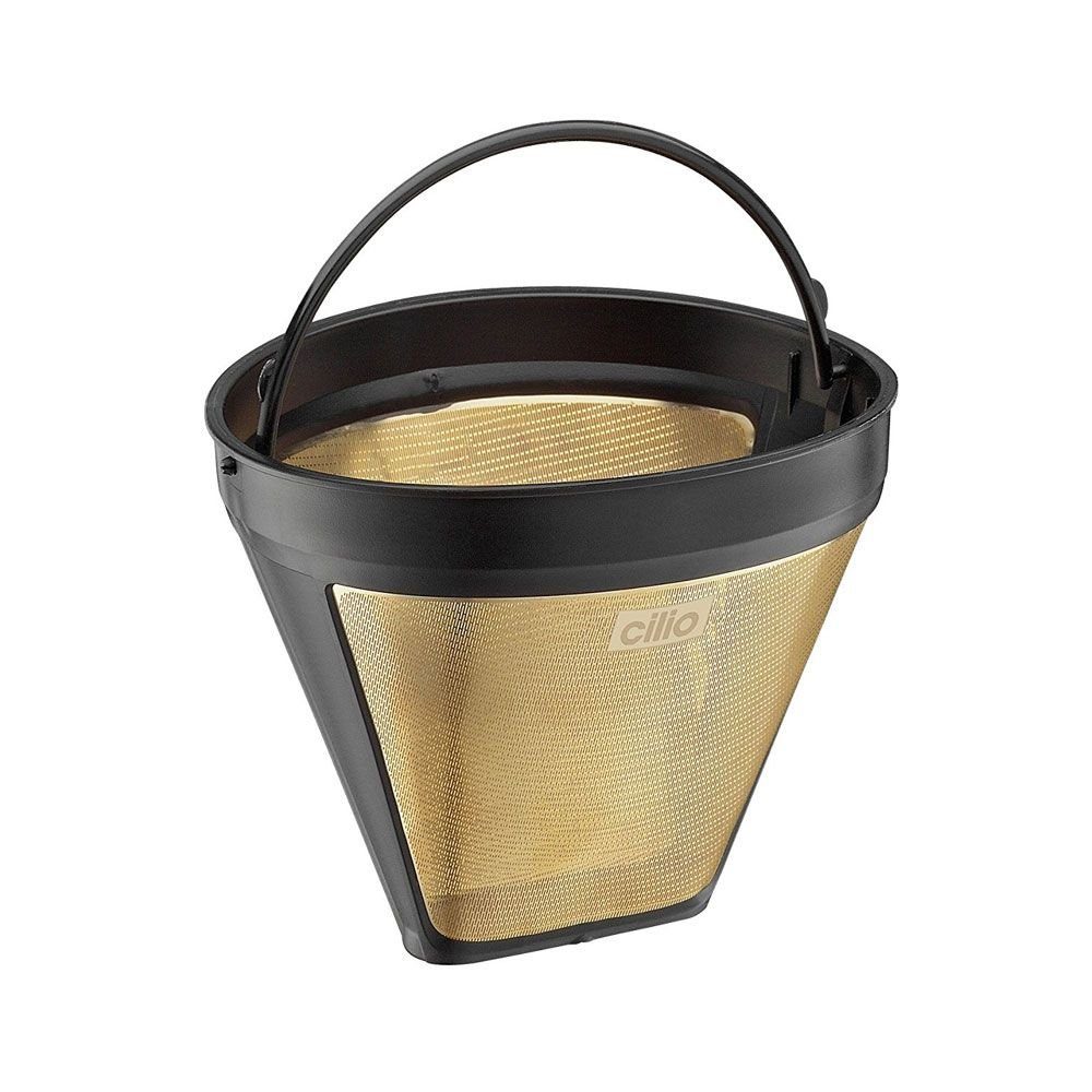 Cilio Kaffeebereiter Cilio Kaffee Dauerfilter mit Goldauflage