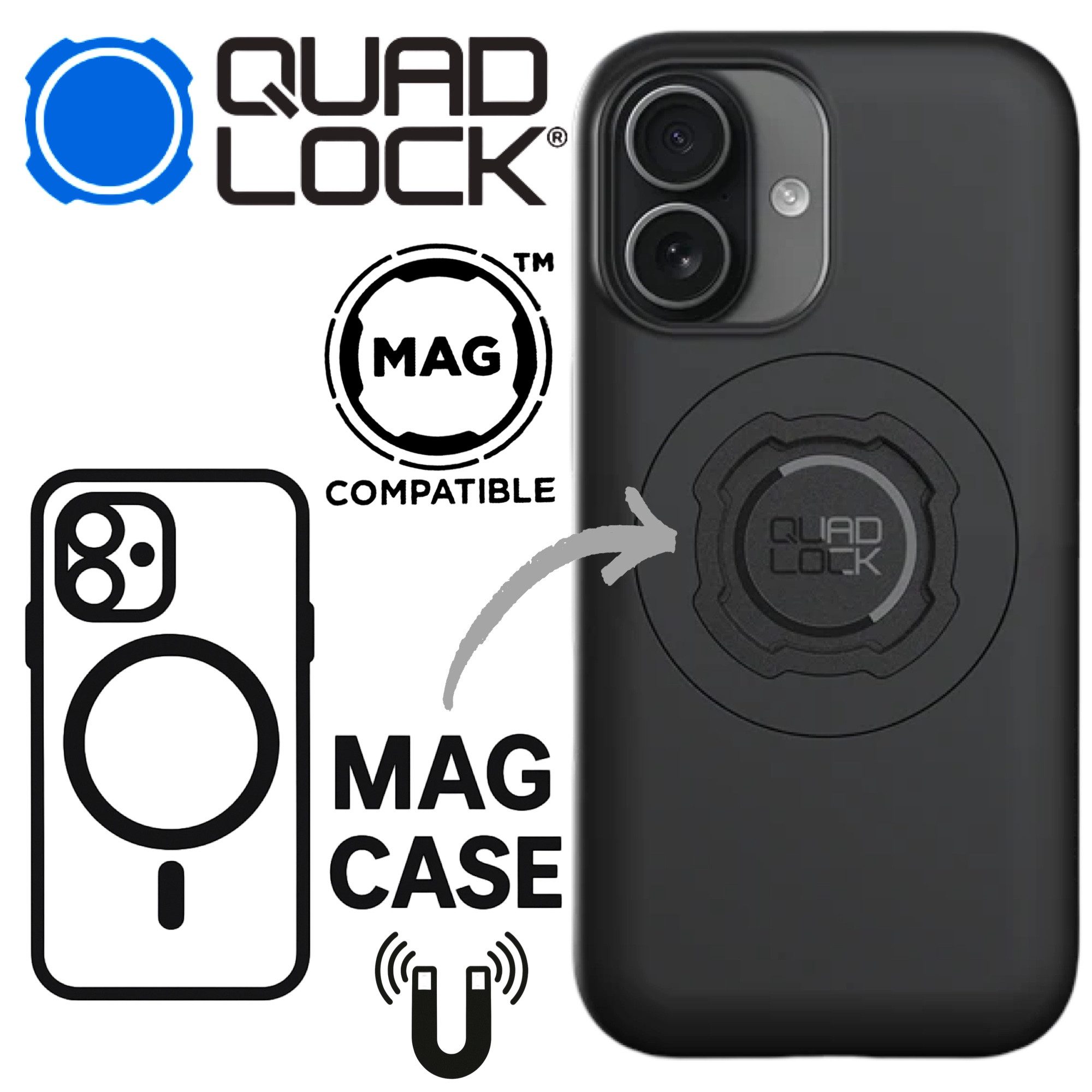 Quad Lock Handyhülle QUAD LOCK MAG Case Handy Schutz Hülle Halter passend für iPhone 17