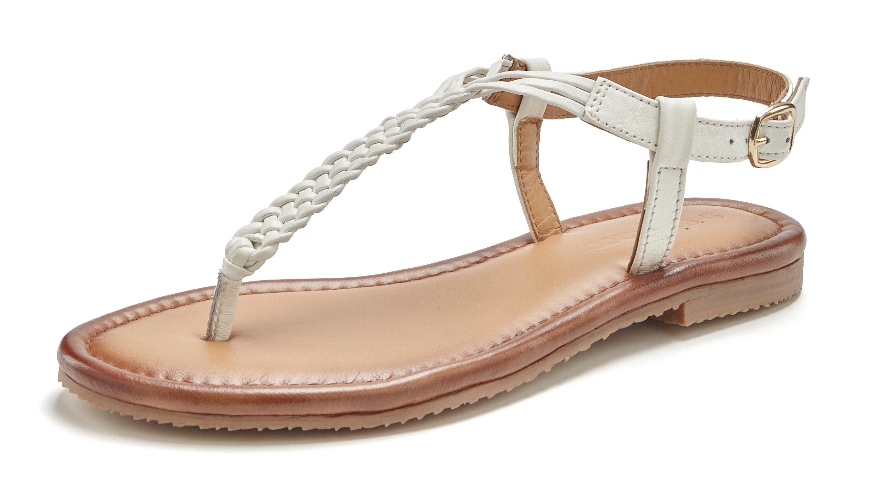 Vivance Sandalette, Sommerschuh, Sandale, Ledersandale, Zehentrenner NEU aus Leder mit Flecht-Optik