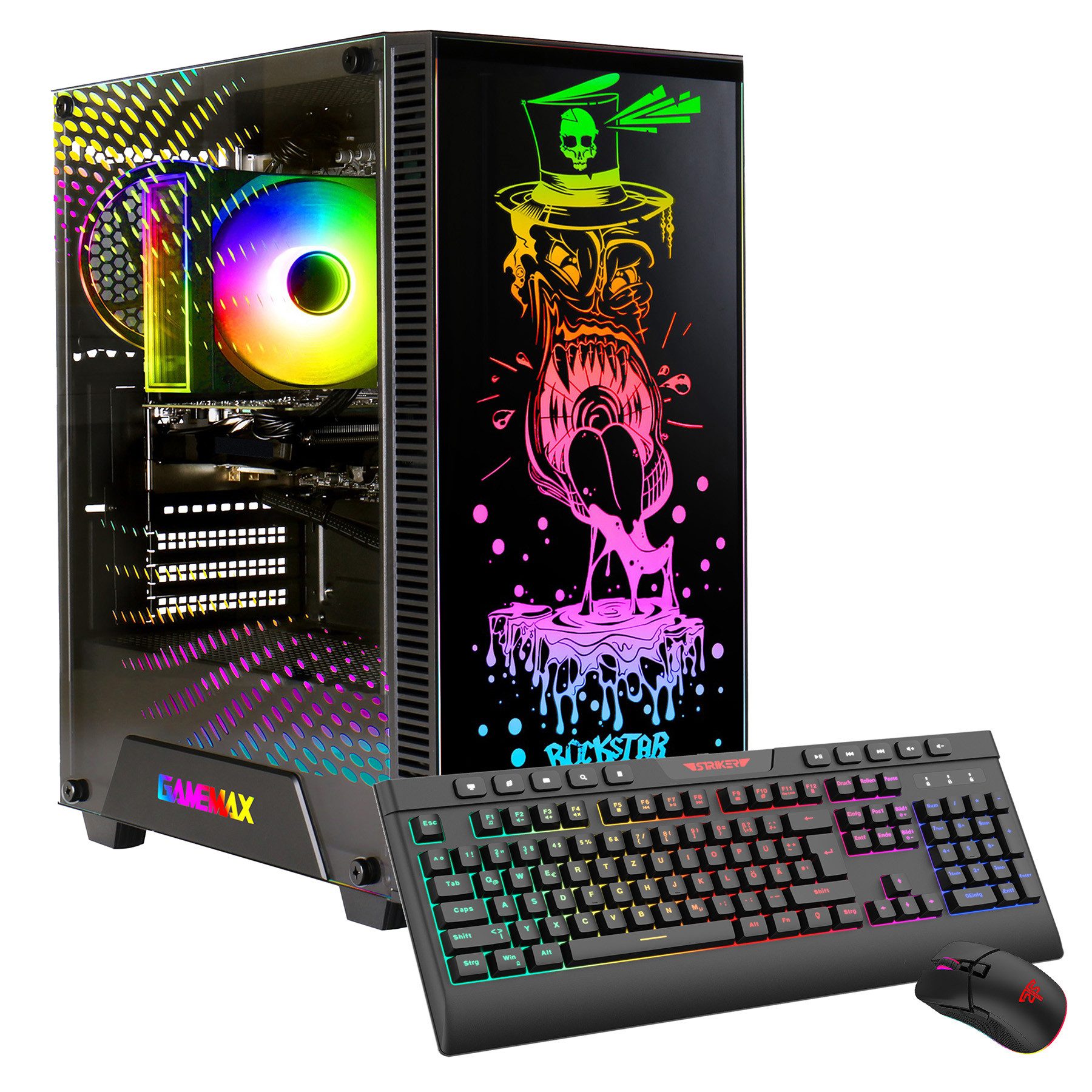 GAMEMAX Rockstar 8006 AMD Ryzen 5 7500F 16GB DDR5 1TB SSD RX 9070 Gaming-PC (AMD Ryzen 5 7500F, RX 9070, 16 GB RAM, 1000 GB SSD, Luftkühlung aktiv, Windows 11, DDR5 RAM)