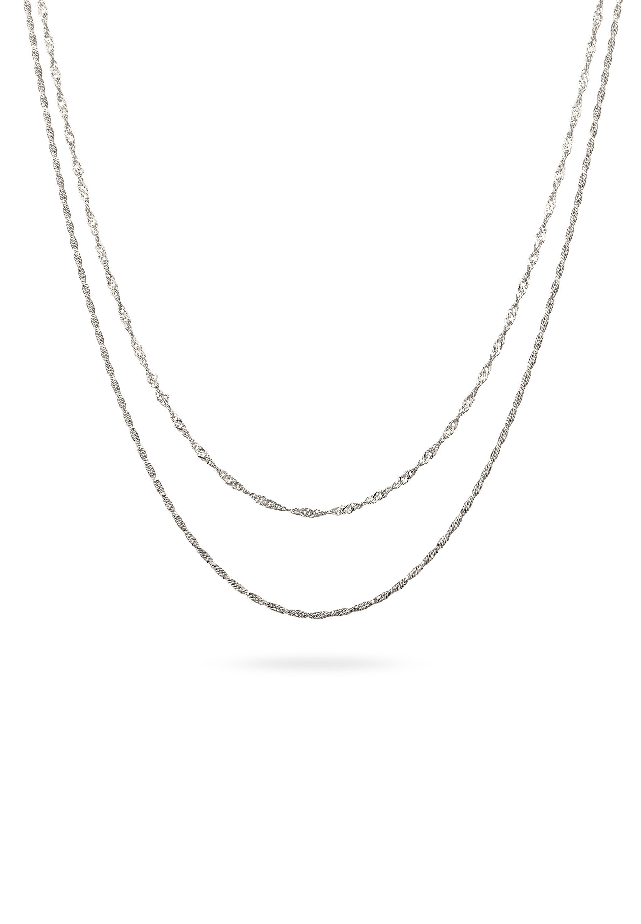 Ketten-Set Kordelkette 2er Set 925 Sterling Silber
