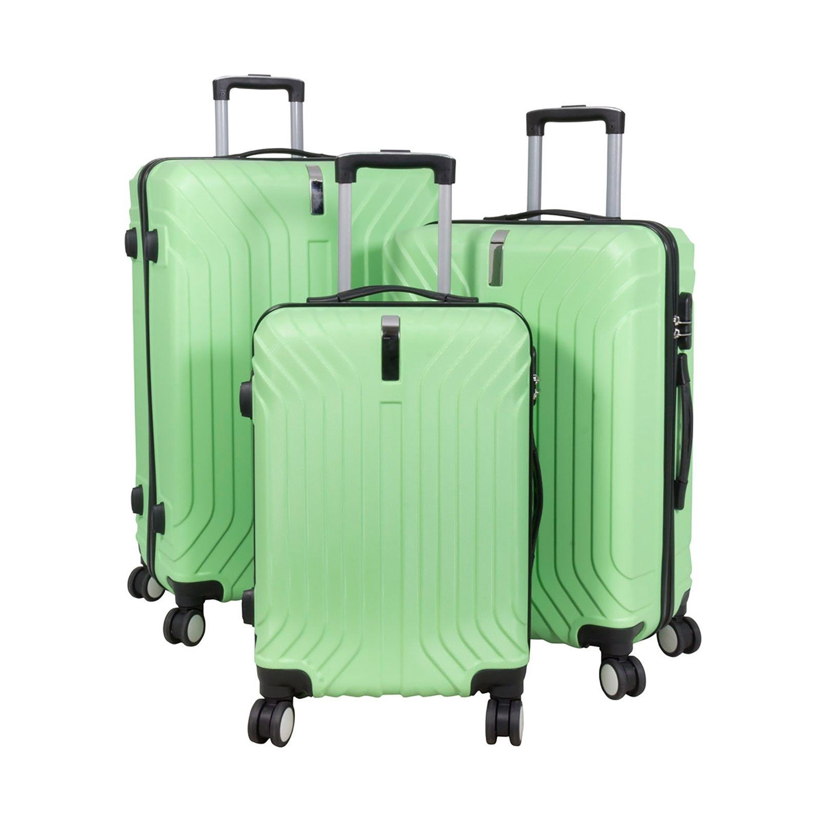 zondaar Allerlei soorten Pelgrim HTI-Living Kofferset ABS Kofferset 3-teilig, grün Palma, 4 Rollen, (3 tlg)