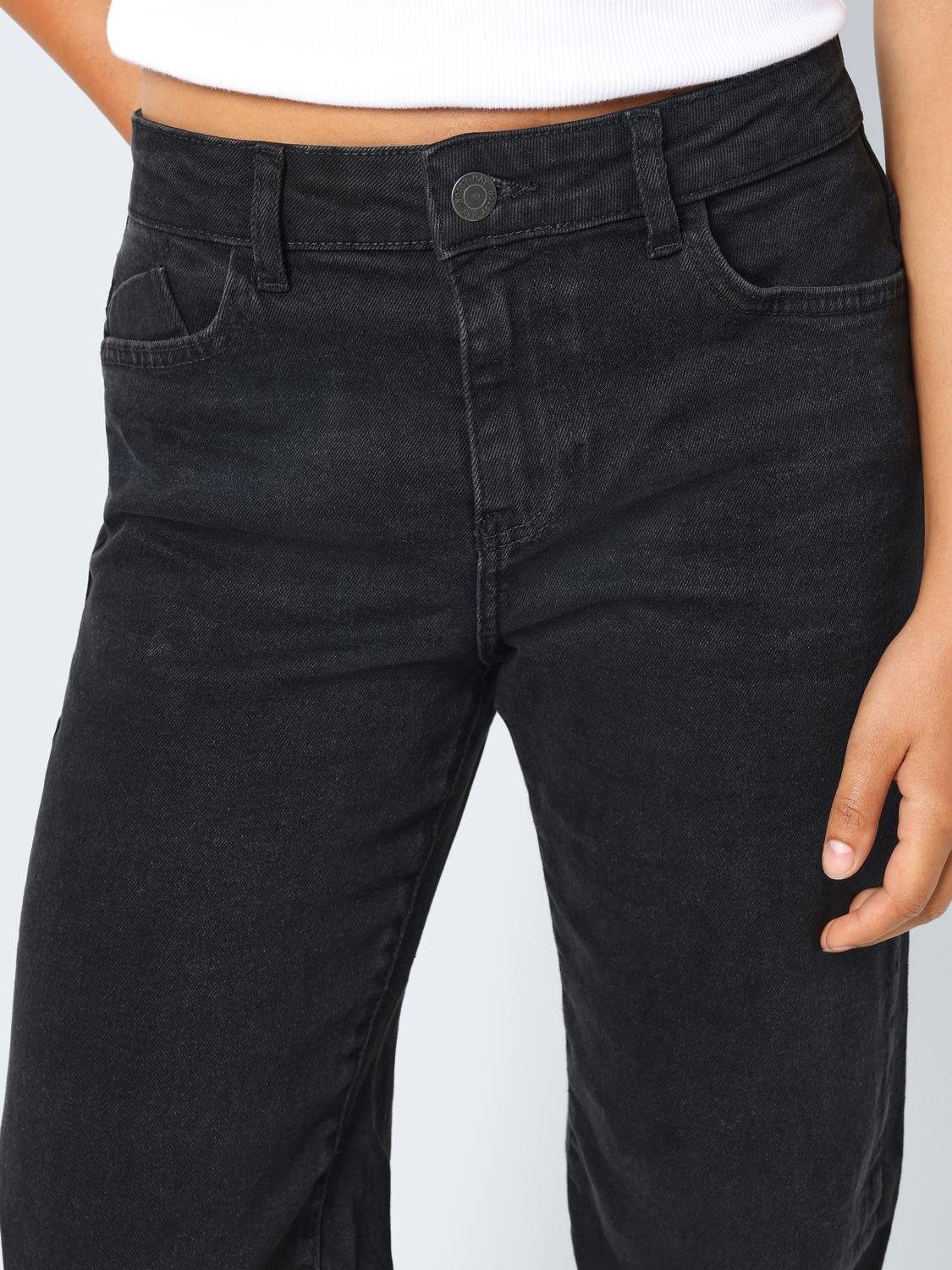 Noisy may Straight-Jeans NMYOLANDA NW WIDE JEANS BLACK NOOS extra lang