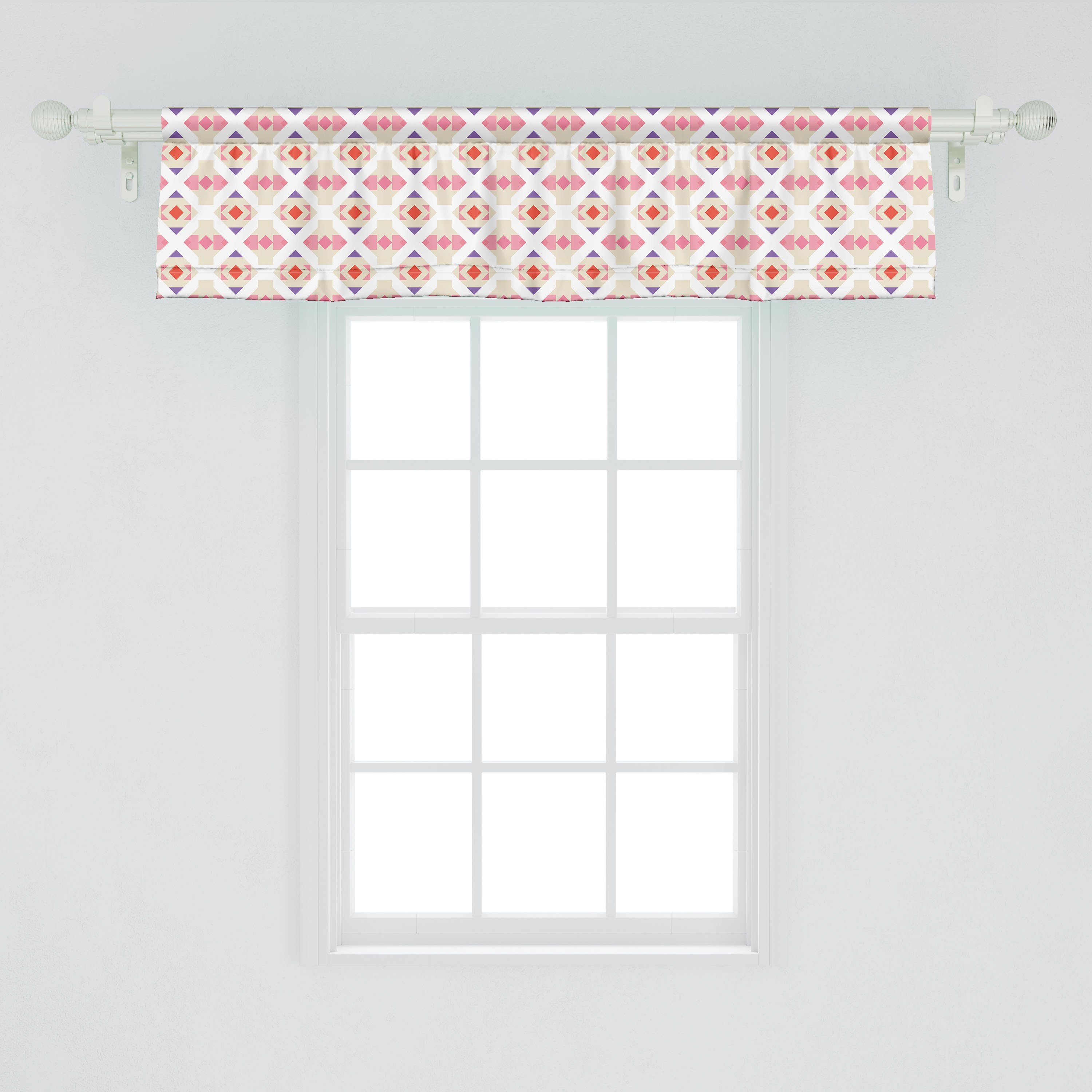 Scheibengardine Vorhang Volant für Stangentasche, Dekor Schlafzimmer mit Küche Traditionelle Abakuhaus, Ethnisch Pastell Microfaser, Aztec