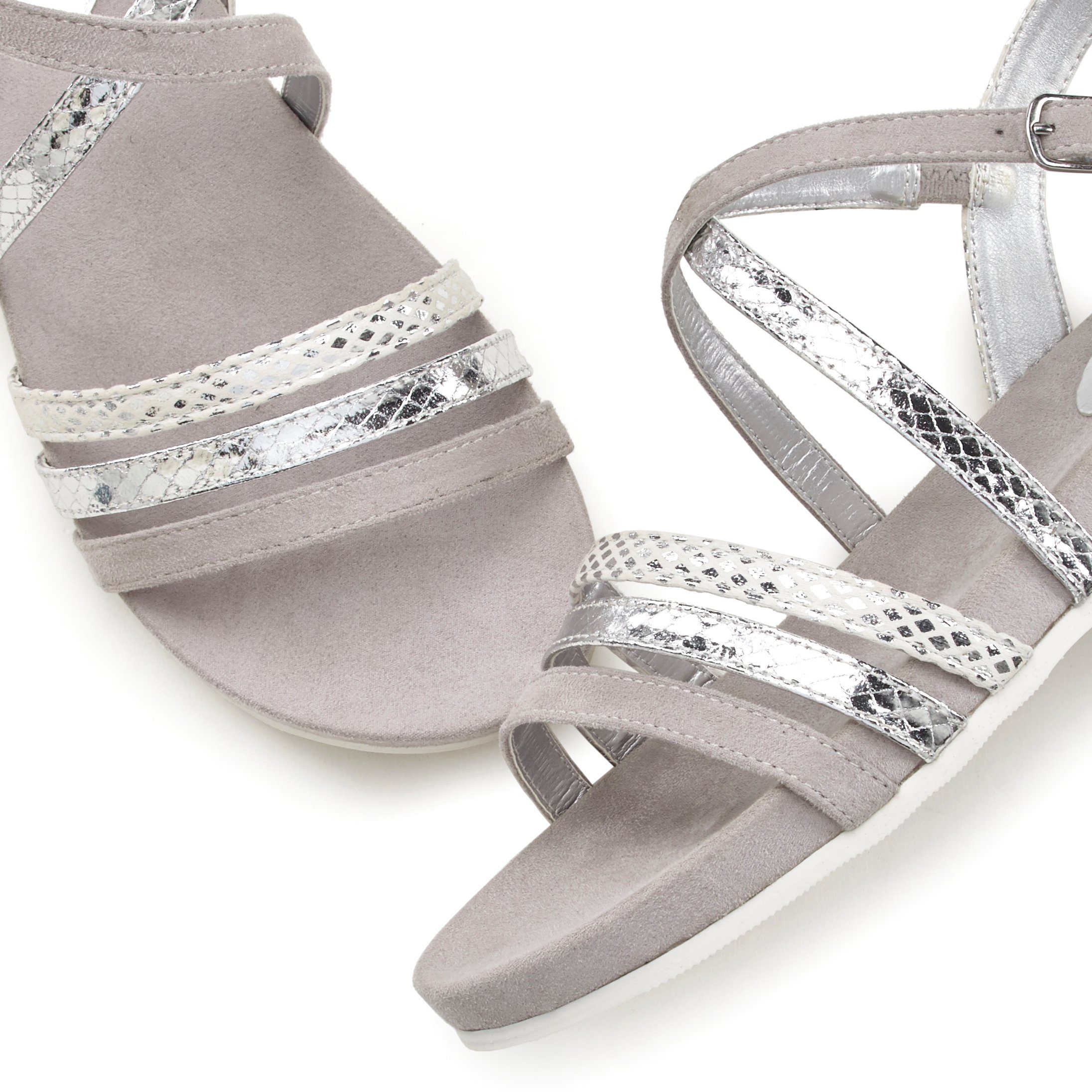 LASCANA Sommerschuh Sandale Sandalette, Sommerschuh mit Metallic-Optik VEGAN