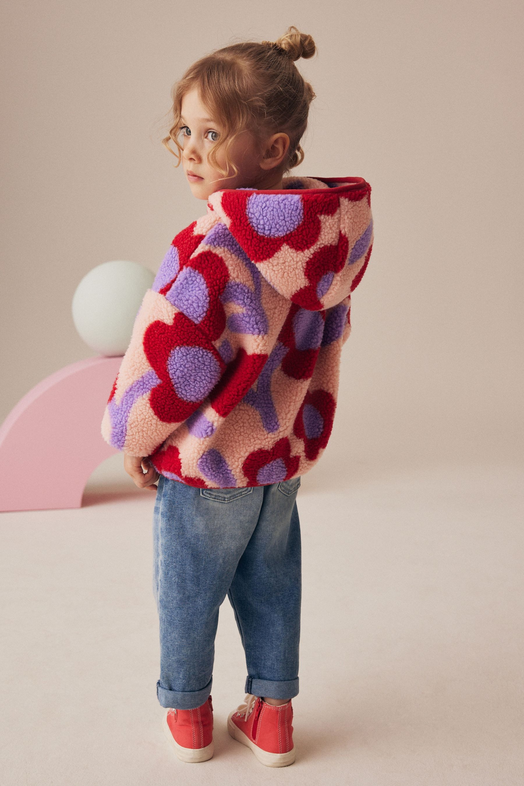 Next Fleecejacke Geblümtes Jacquard-Fleece (1-St)