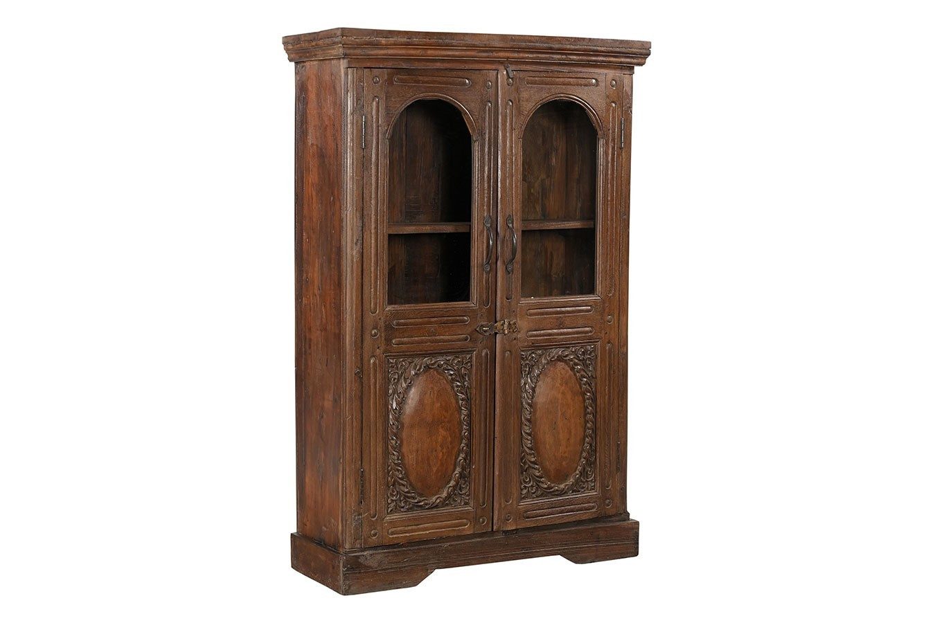 daslagerhaus living Sideboard Vitrinenschrank Vintage braun