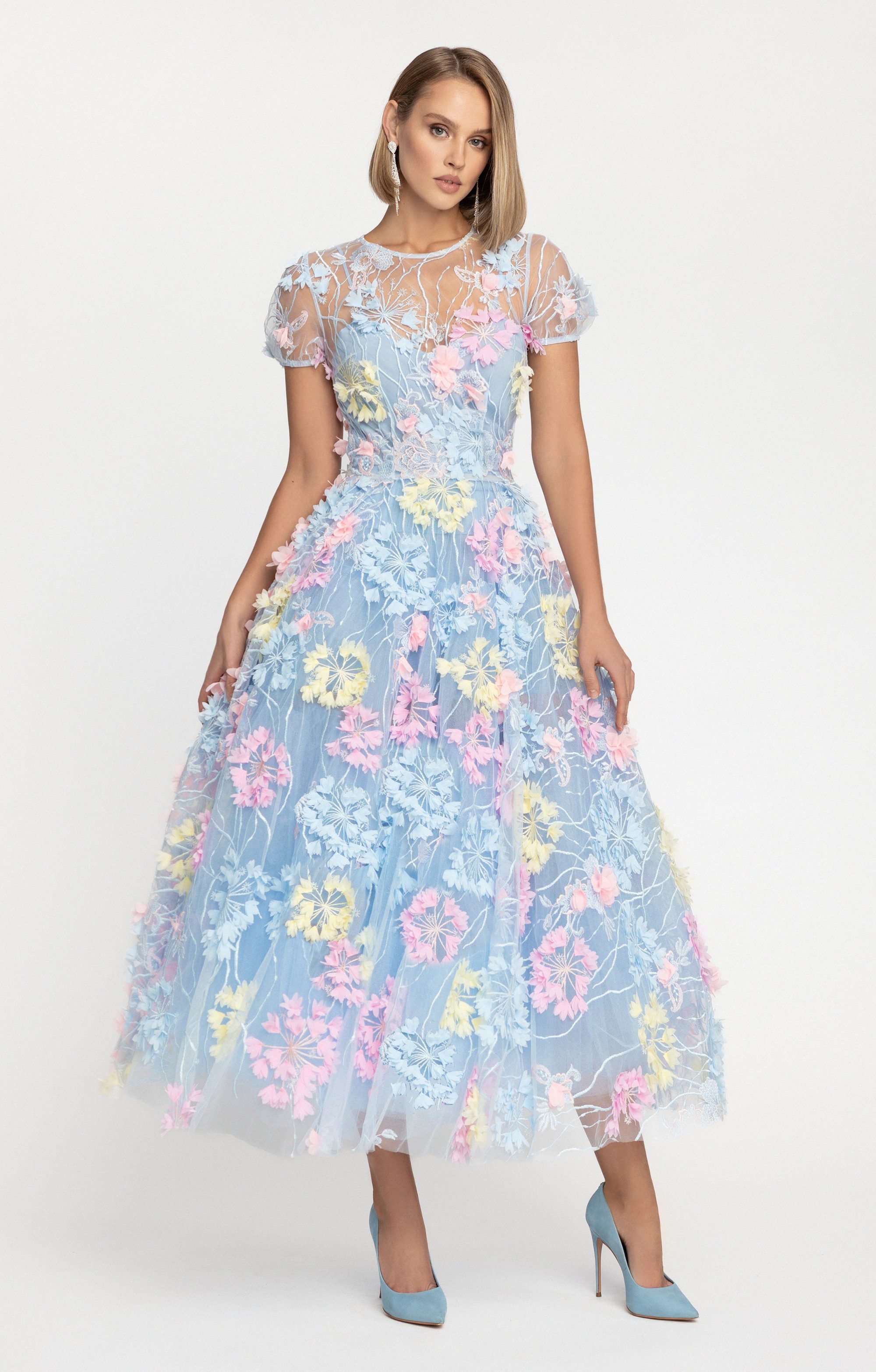 MATSOUR'I Cocktailkleid Hydrangea Blumenkleid, Reißverschluss am Rücken, Ru günstig online kaufen