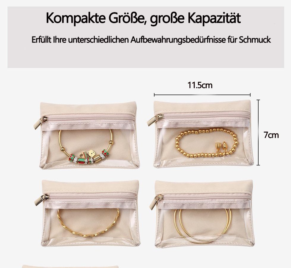 Coonoor Schmuckkasten Transparente Reißverschlusstasche für Schmuck günstig online kaufen