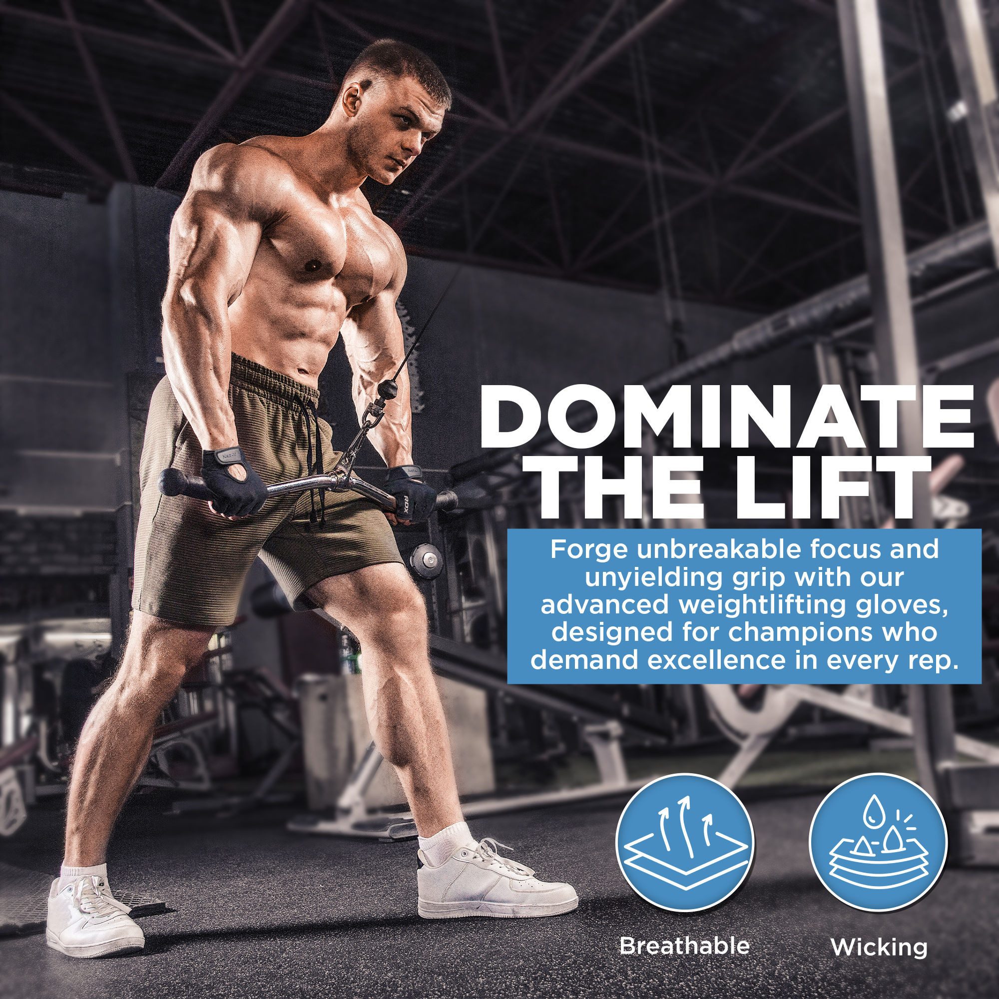 RDX Sports Trainingshandschuhe T1 Fitnessstudio Gewichtheben Handschuhe