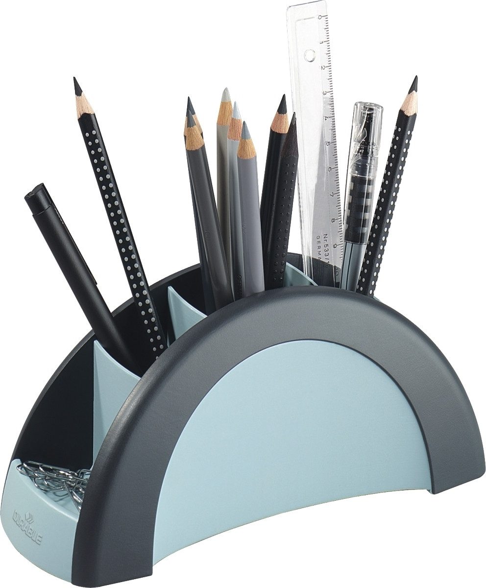 DURABLE Tischaufsatz Stifteköcher Pen Holder silber/schwarz (8 Stück)