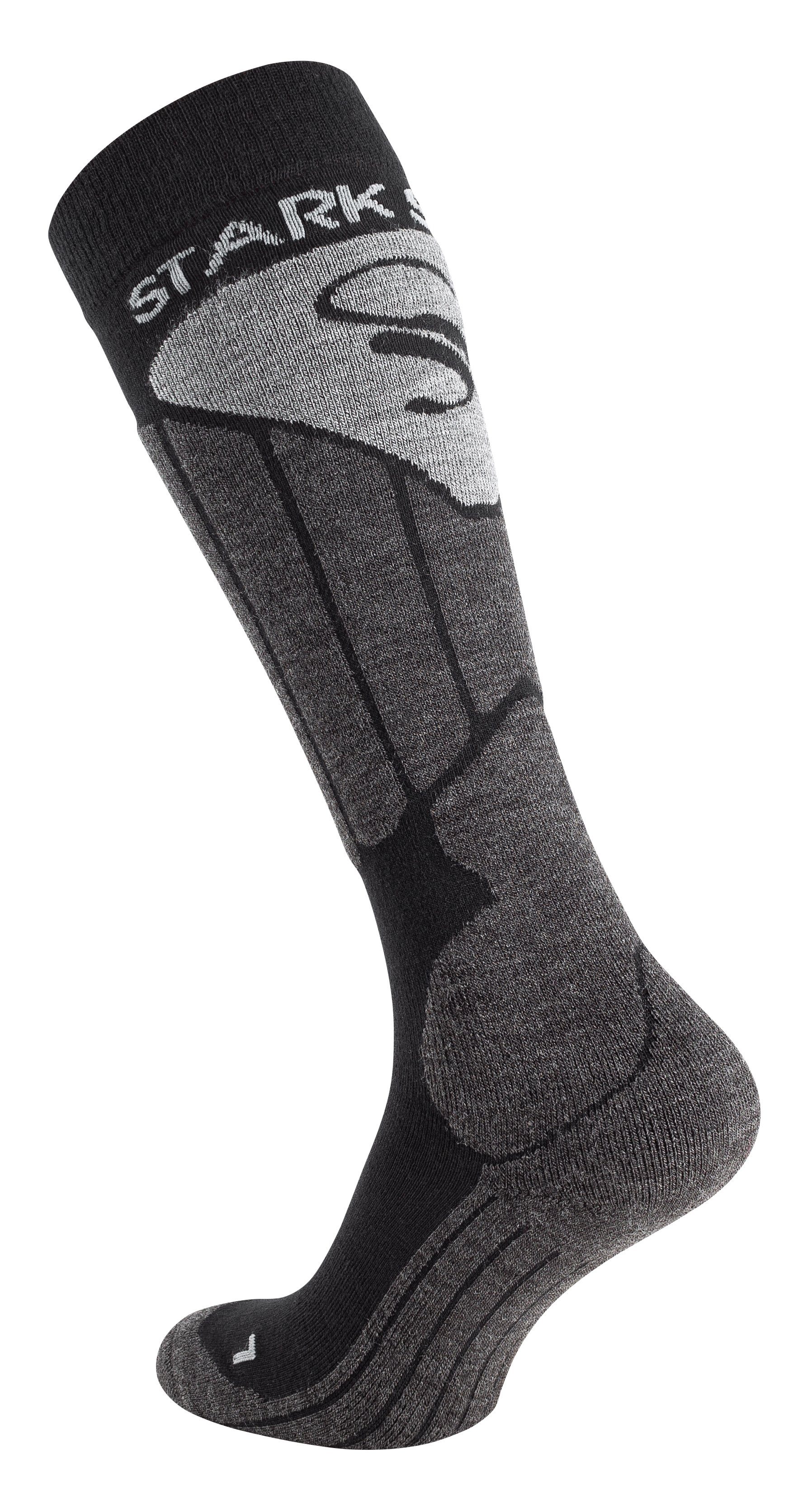 Stark Soul® Skisocken Skisocken - Sportsocken verstärkte Komfortbündchen, Fußbett, Polsterungen, Grau Polsterung, Ski Snowboard anatomische Funktionssocken Belastungszonen mit