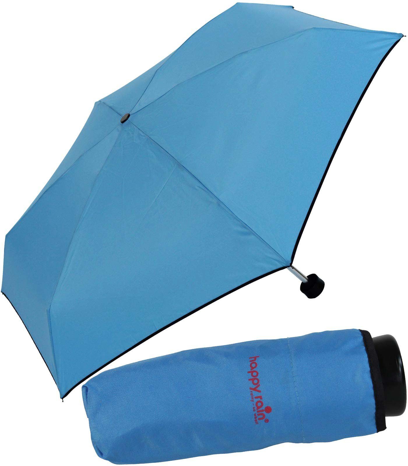 HAPPY RAIN Taschenregenschirm winziger Damen, mit - aqua vielen Regenschirm Farben für kräftigen in Handöffner erhältlich