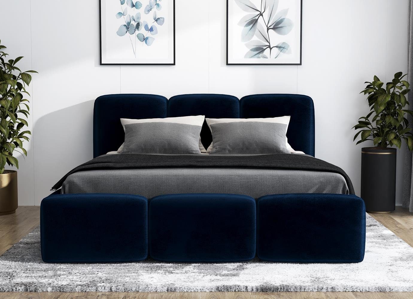 A&J MöbelLand GmbH Polsterbett STAR-OM mit Bettkasten und Lattenrost (Bett günstig online kaufen