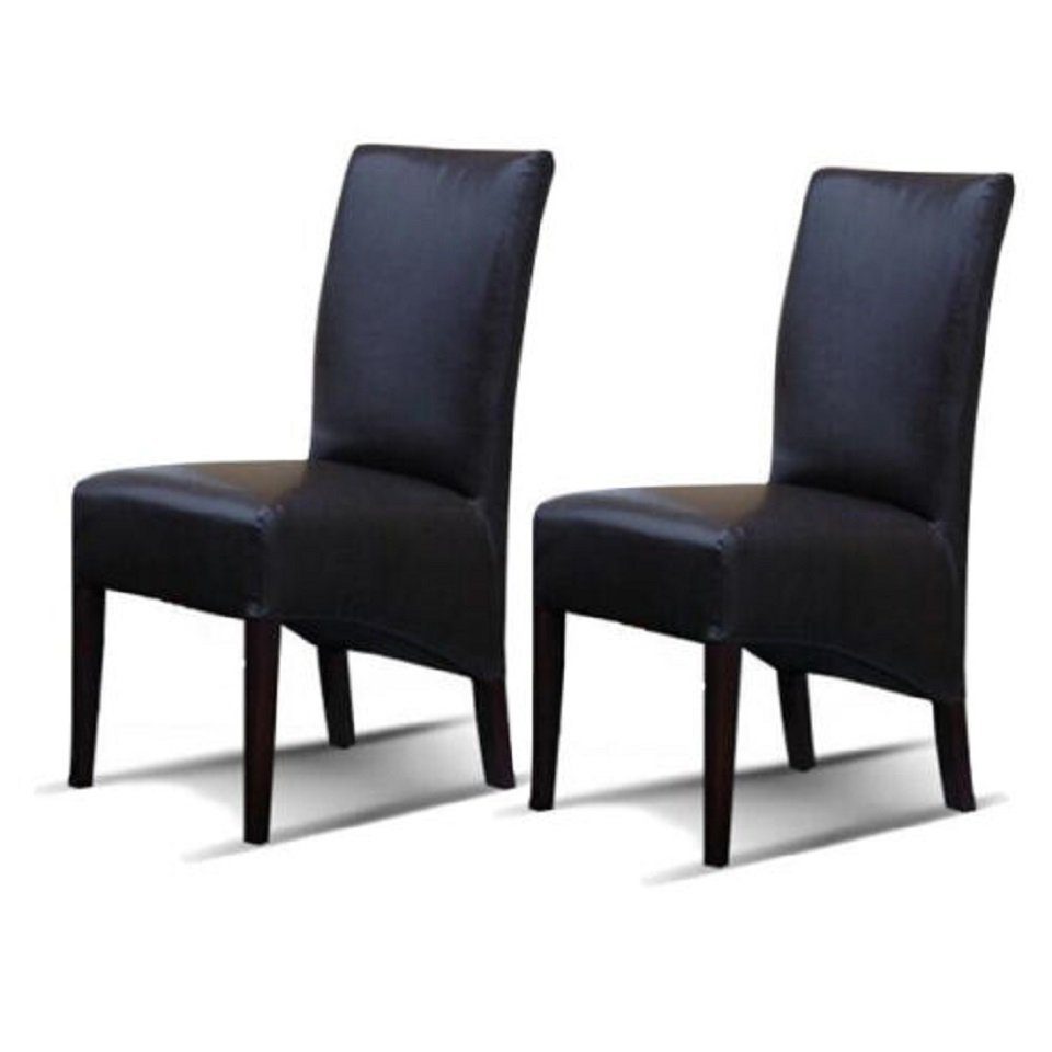 Sofort JVmoebel Leder Stühle 98 2x Designer Stuhl Lederstuhl (2 Lehnstuhl St) BEVELED